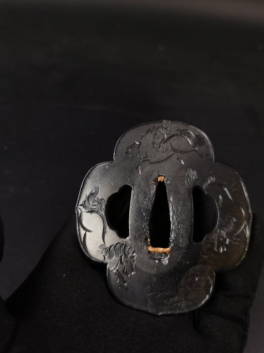 Japanese Horse Pattern for Katana and Wakziashi Edo Period Antique A271