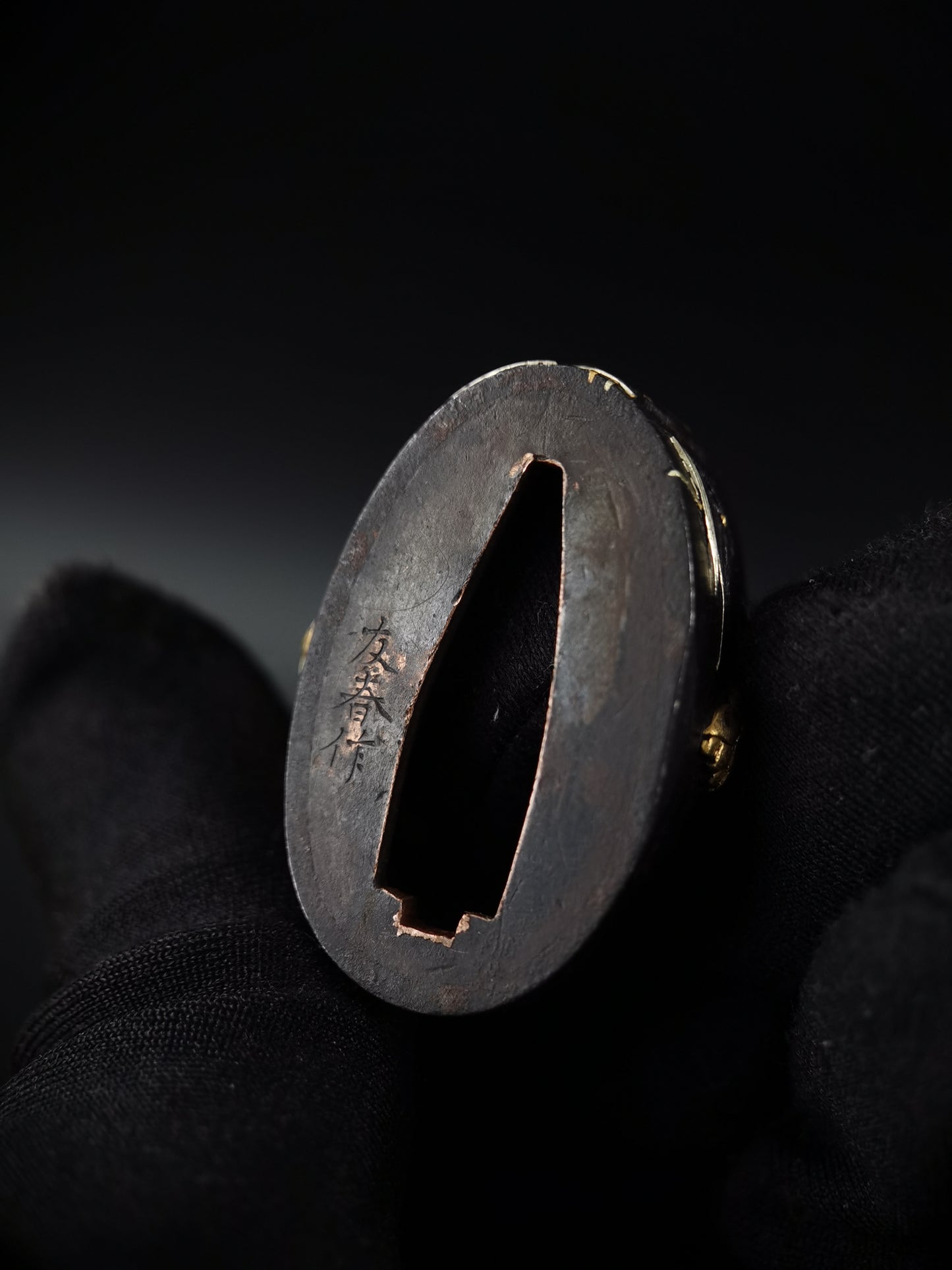 Japanese Lily Pattern Fuchi & Kashira for Katana Edo Period Antique B154