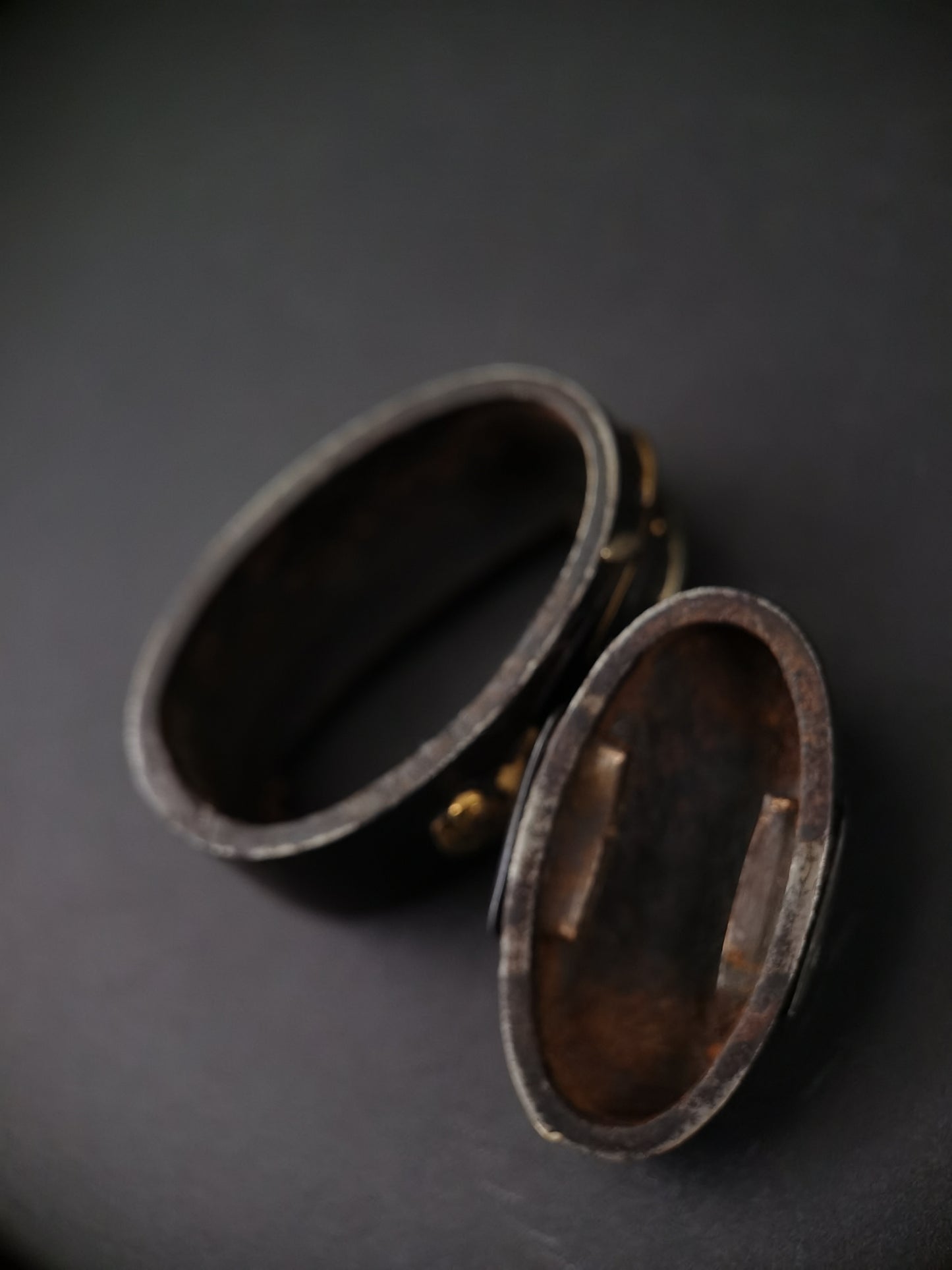 Japanese Lily Pattern Fuchi & Kashira for Katana Edo Period Antique B154
