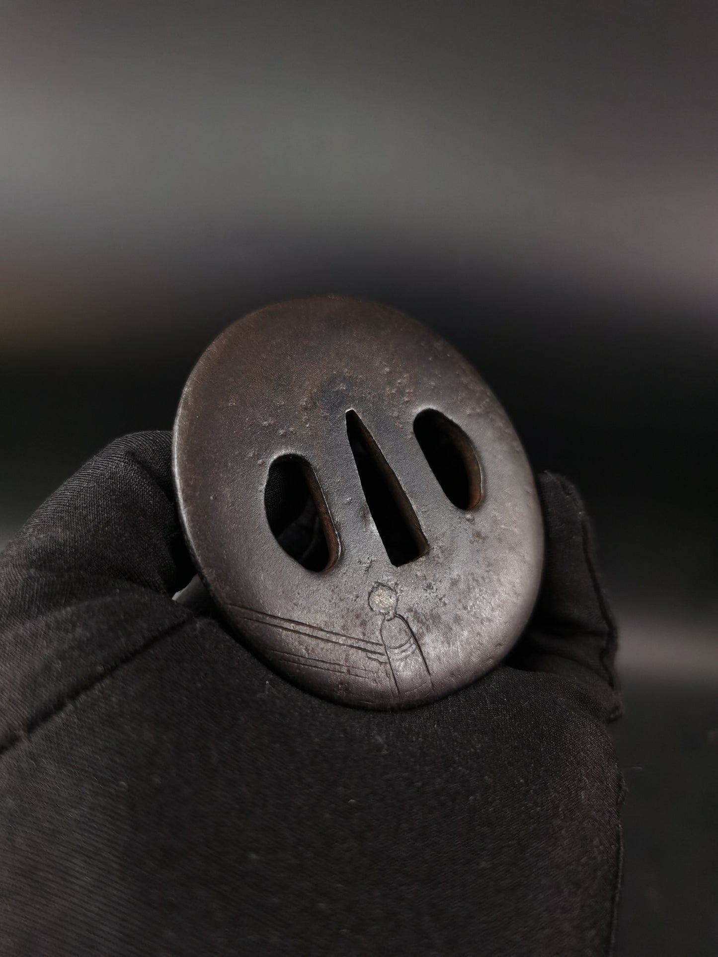 Japanese Type YangYouJi Pattern Tsuba for Wakziashi Edo Period Antique A275