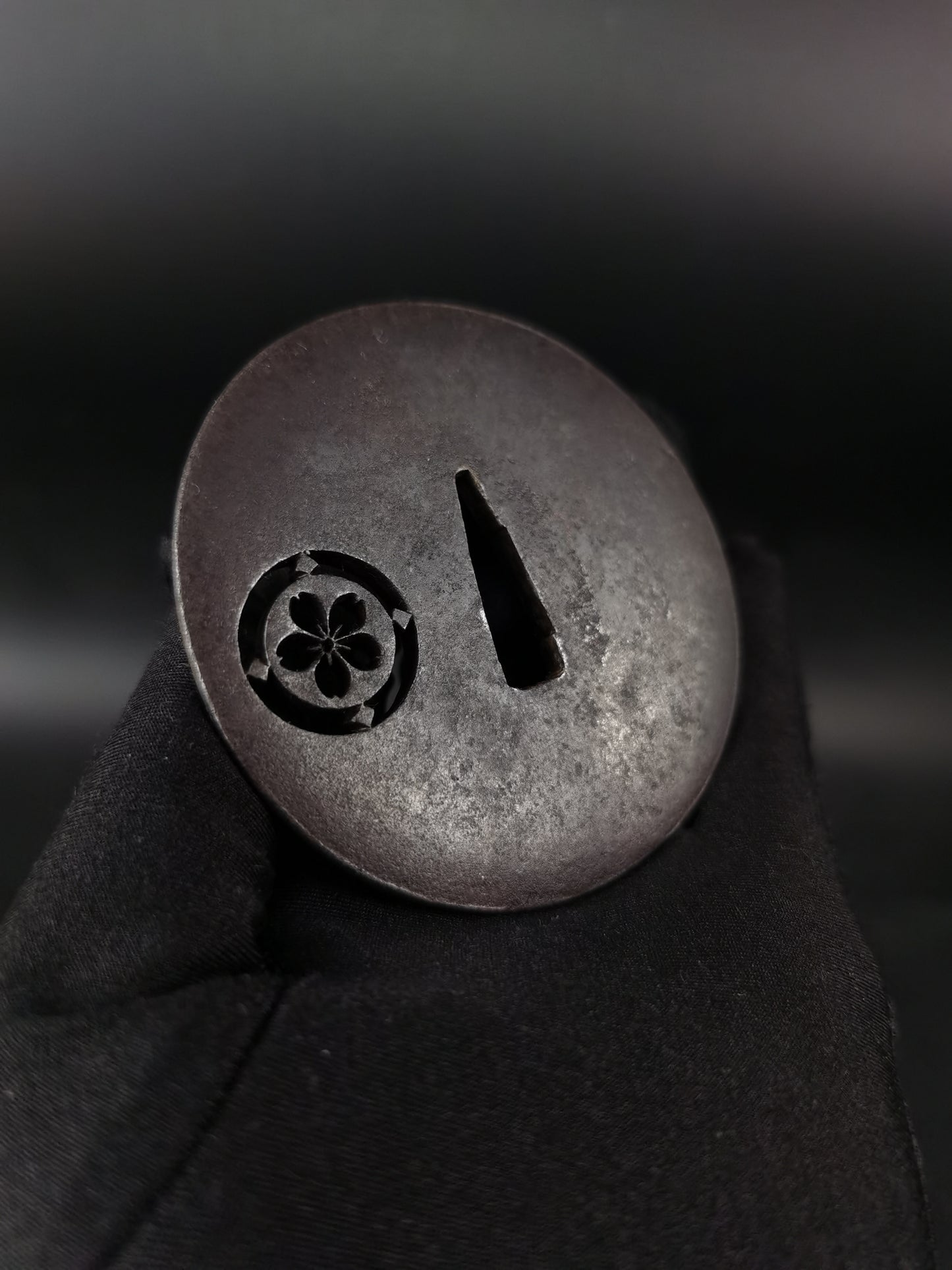 Japanese Cherry blossom butterfly shape Tsuba for Katana Edo Period Antique A280