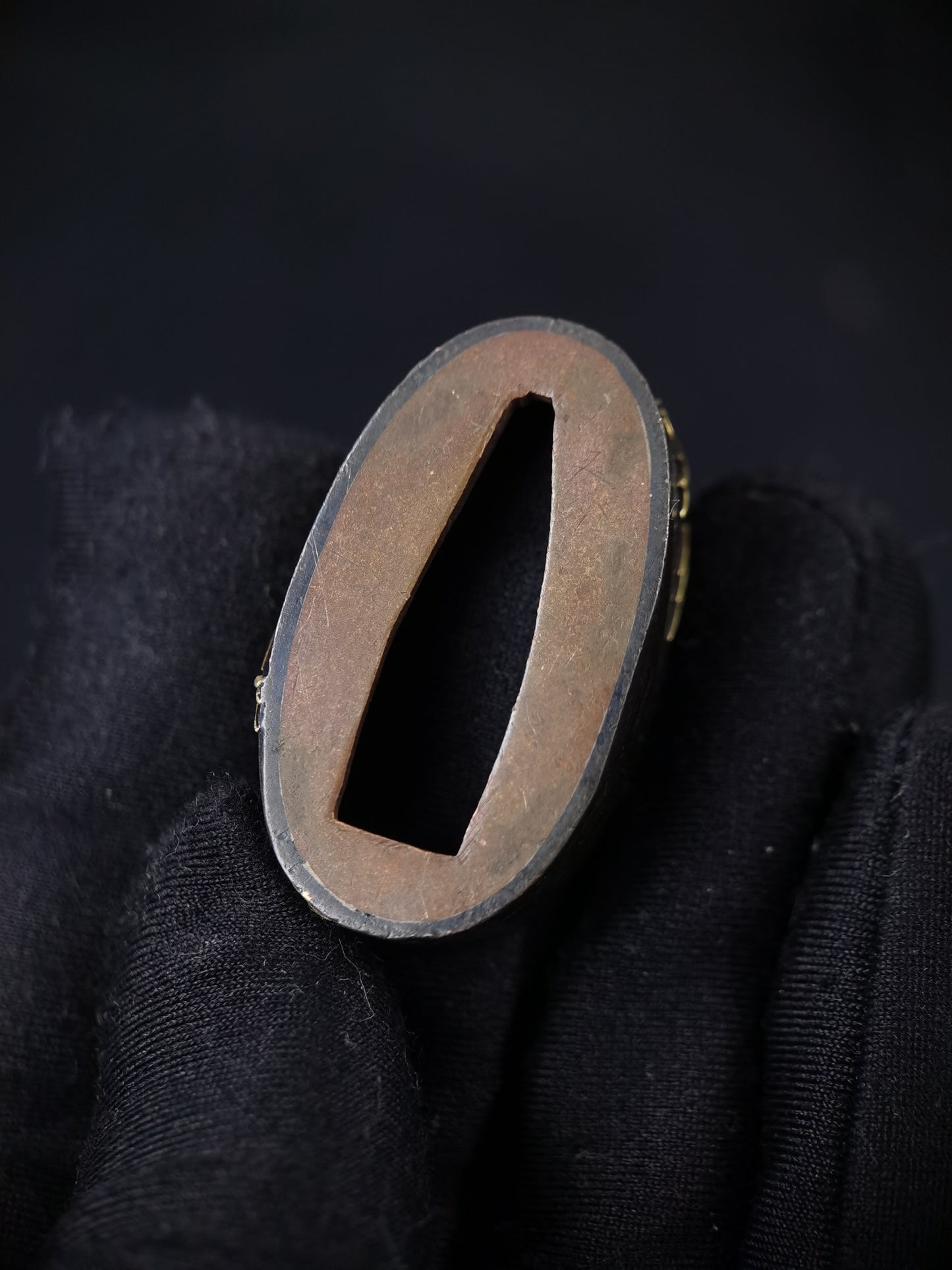 Japanese Moon and Water House Fuchi & Kashira for Katana Edo Period Antique B157