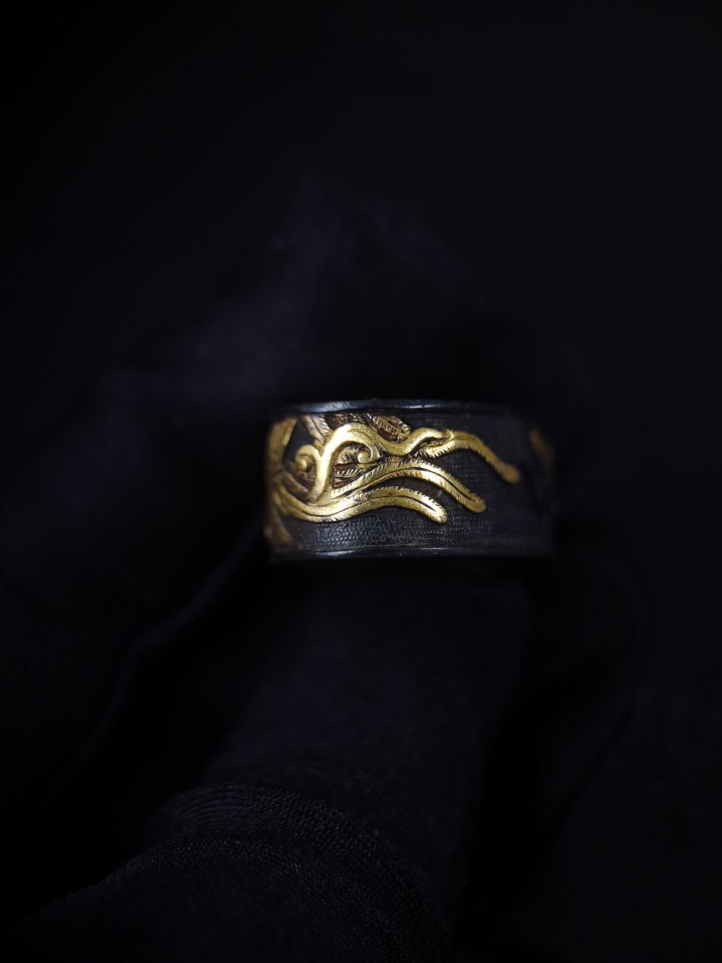 Japanese Phoenix and parasol tree Fuchi & Kashira for Katana and Wakziashi B163