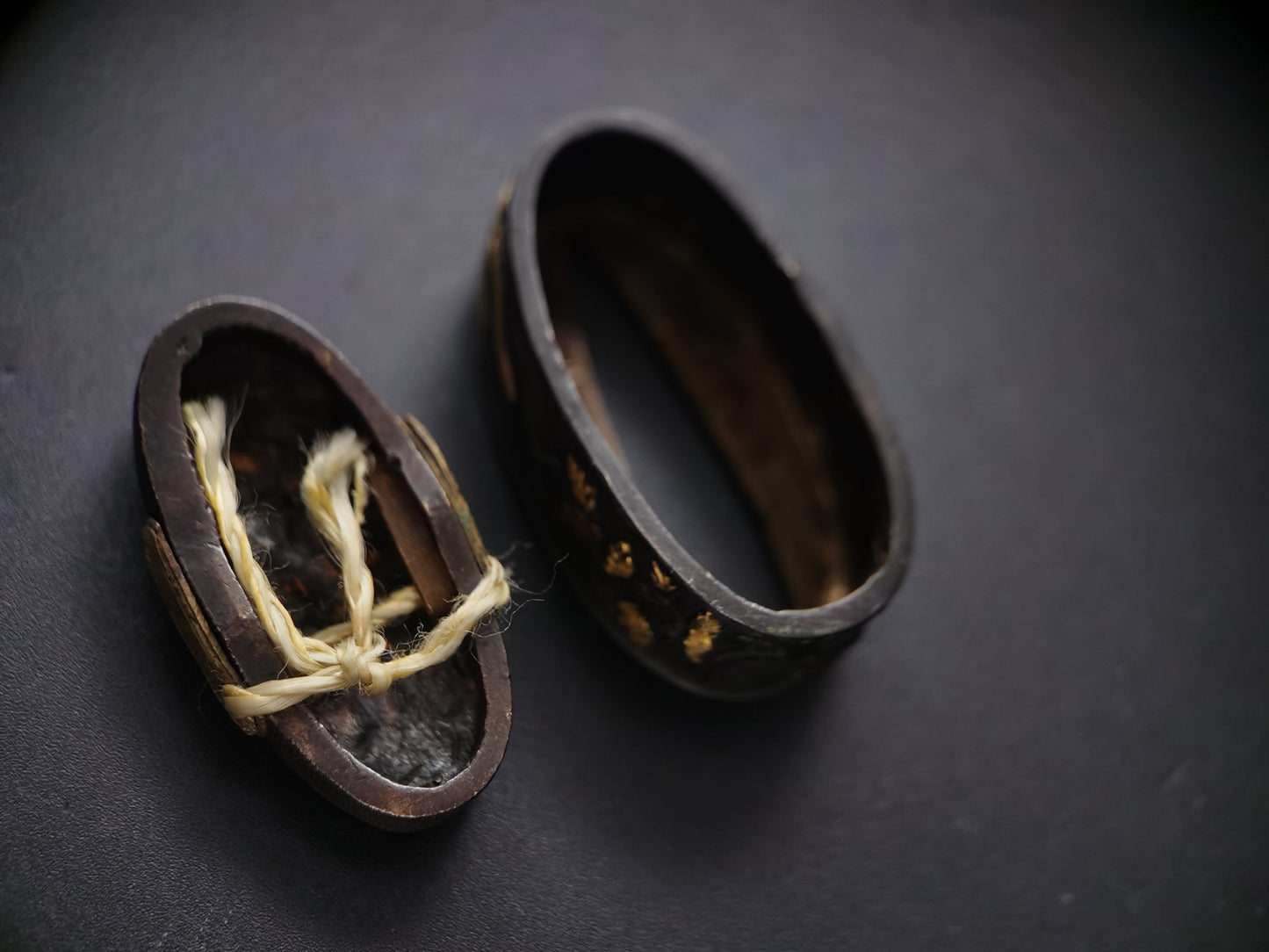 Japanese Phoenix and parasol tree Fuchi & Kashira for Katana and Wakziashi B163