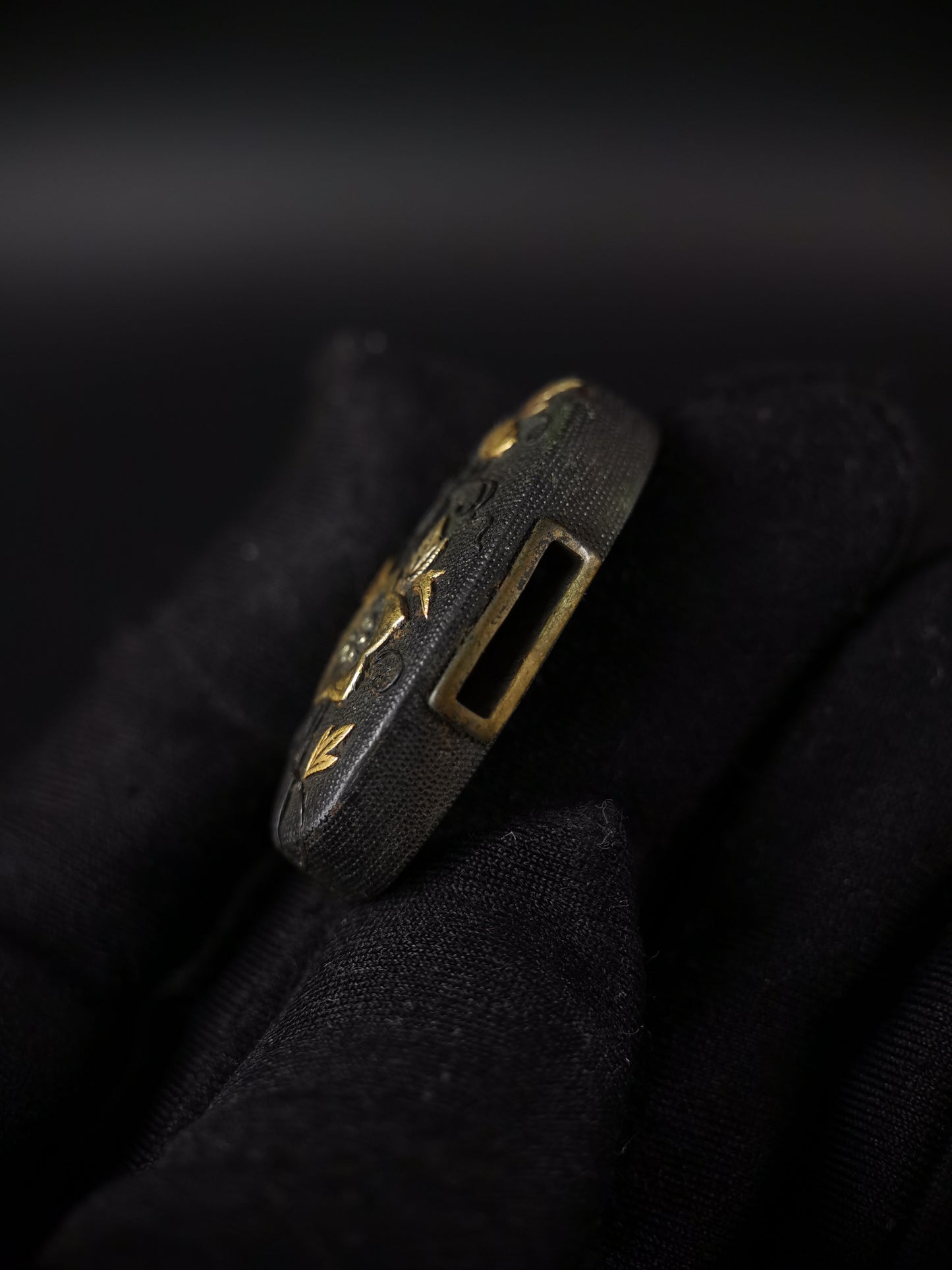 Japanese Morning glory Fuchi & Kashira for Katana and Wakziashi Edo Period Antiqeu B166