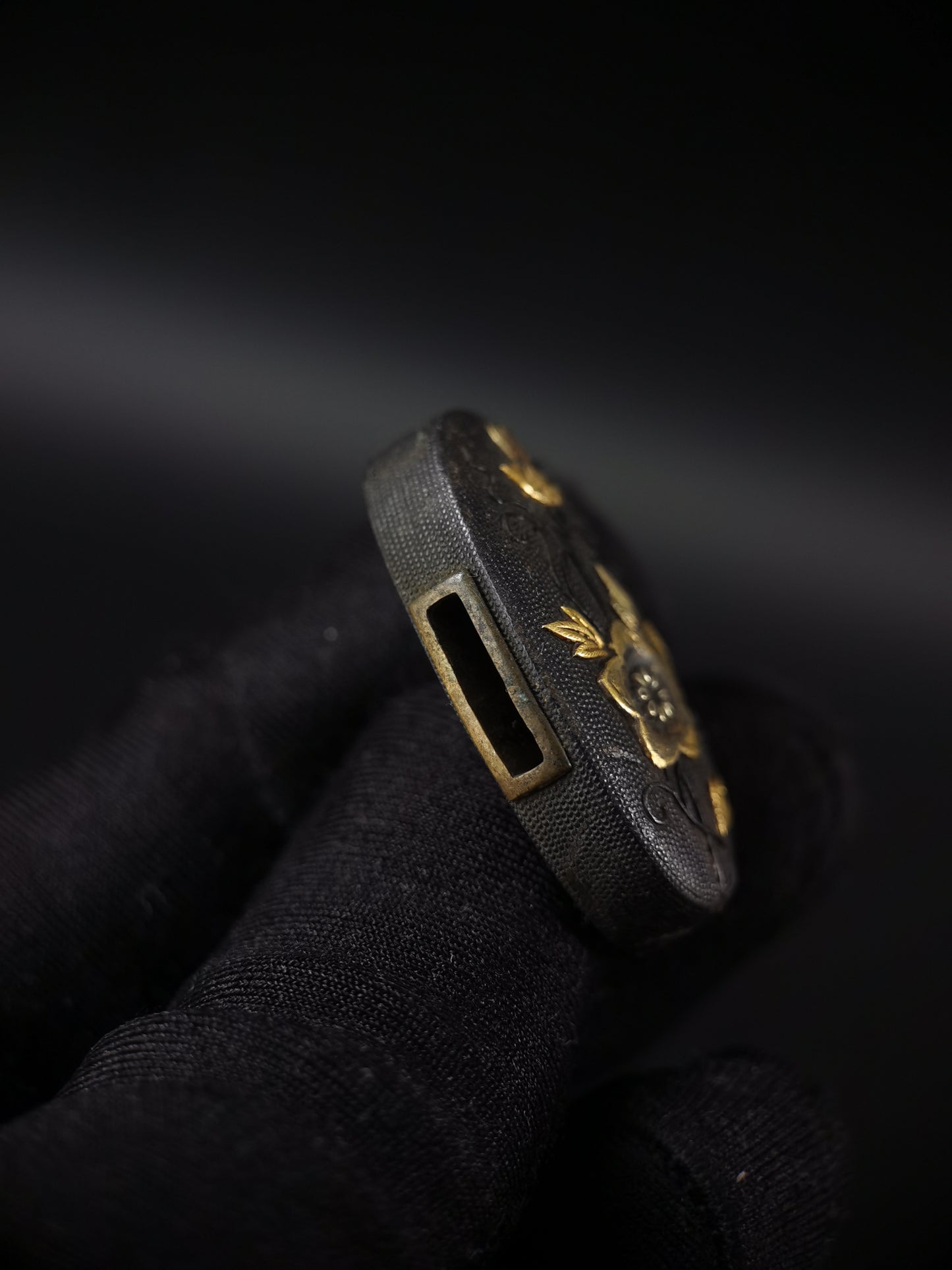 Japanese Morning glory Fuchi & Kashira for Katana and Wakziashi Edo Period Antiqeu B166