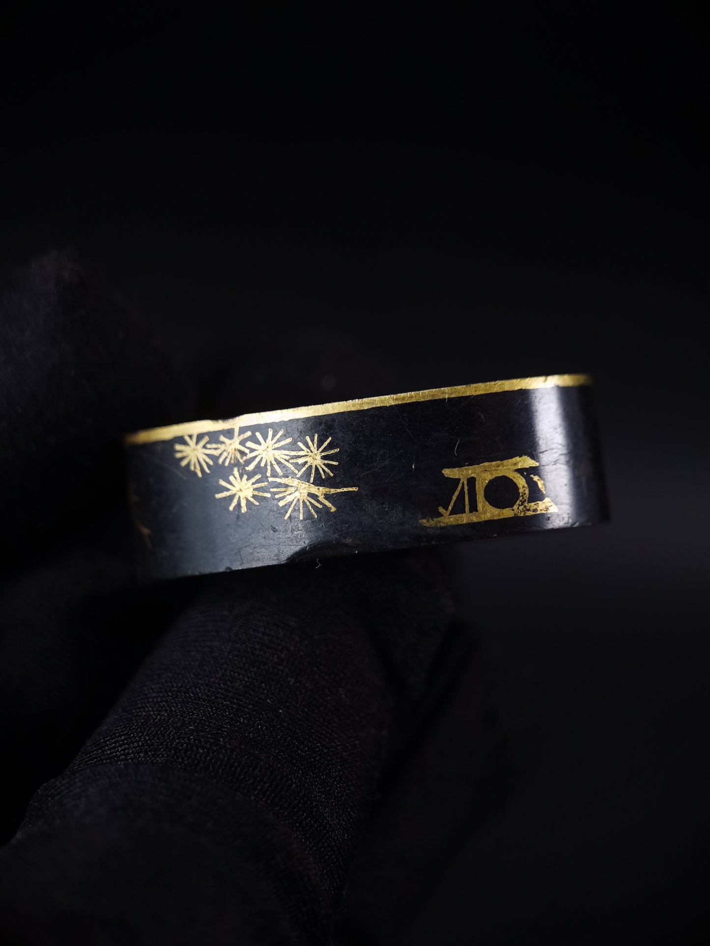 Japanese Pine and Moon Fuchi & Kashira for Katana Edo Period Antique B168
