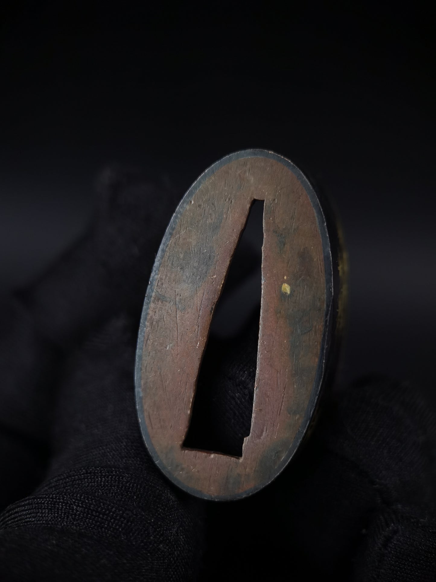 Japanese Pine and Moon Fuchi & Kashira for Katana Edo Period Antique B168