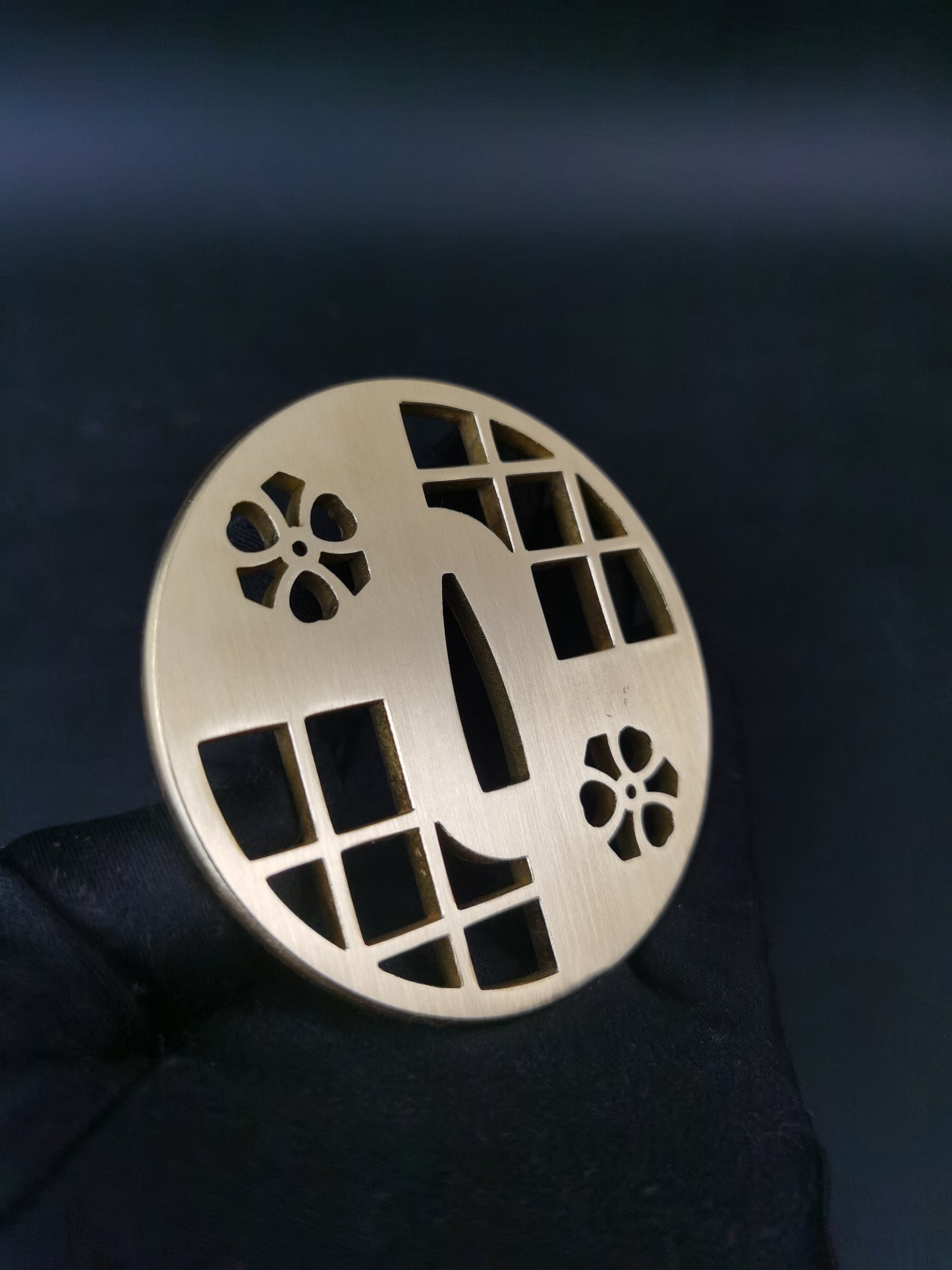 Japanese Sword & Clover Pattern Sukashi Tsuba for Katana Wakziashi, X026