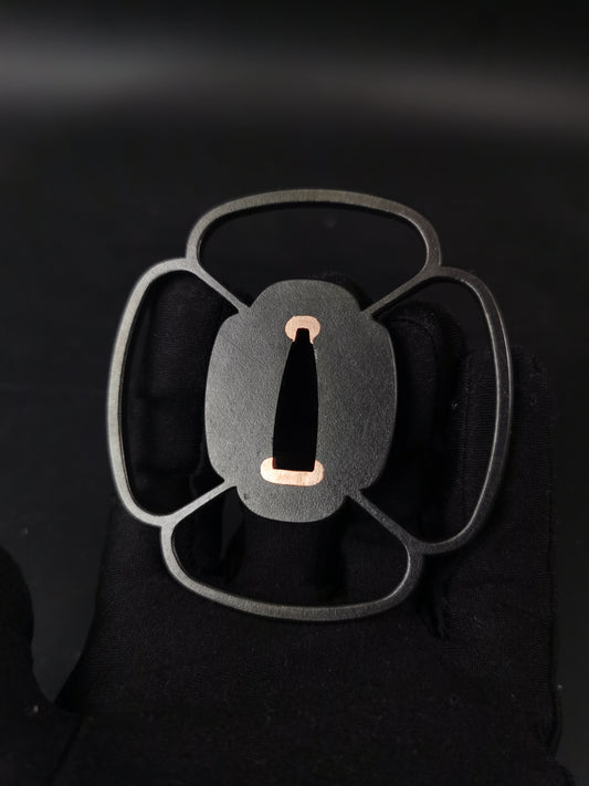 Japanese Kamo-mon Sukashi Tsuba for Katana Wakziashi, X028