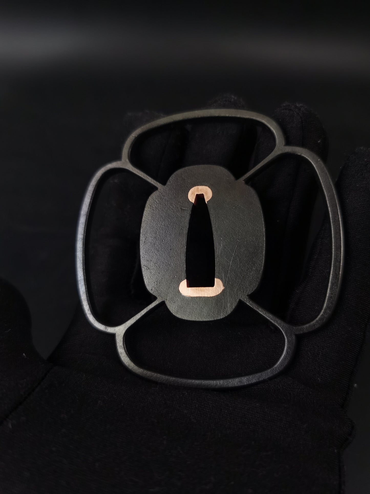 Japanese Kamo-mon Sukashi Tsuba for Katana Wakziashi, X028