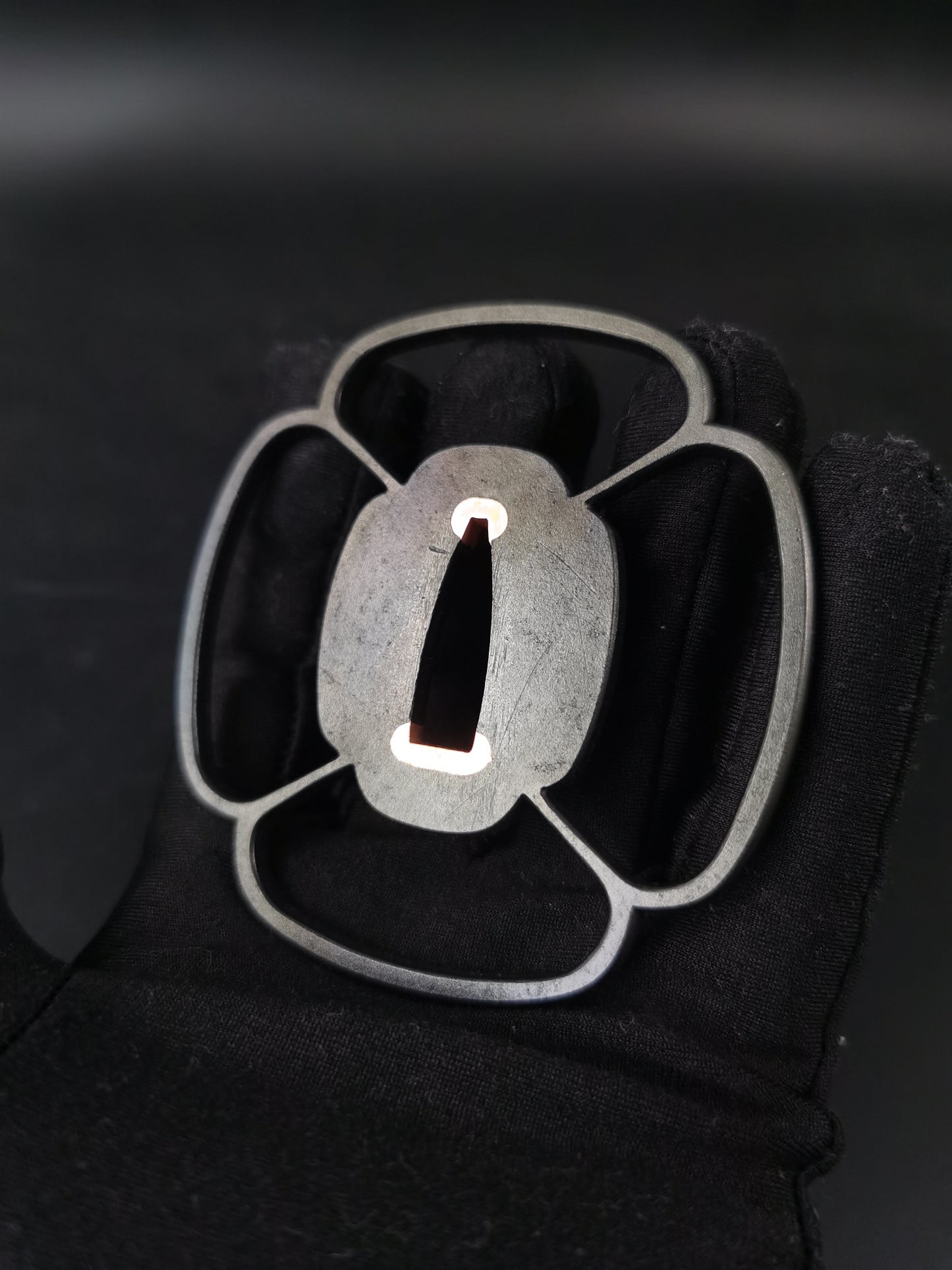 Japanese Kamo-mon Sukashi Tsuba for Katana Wakziashi, X028