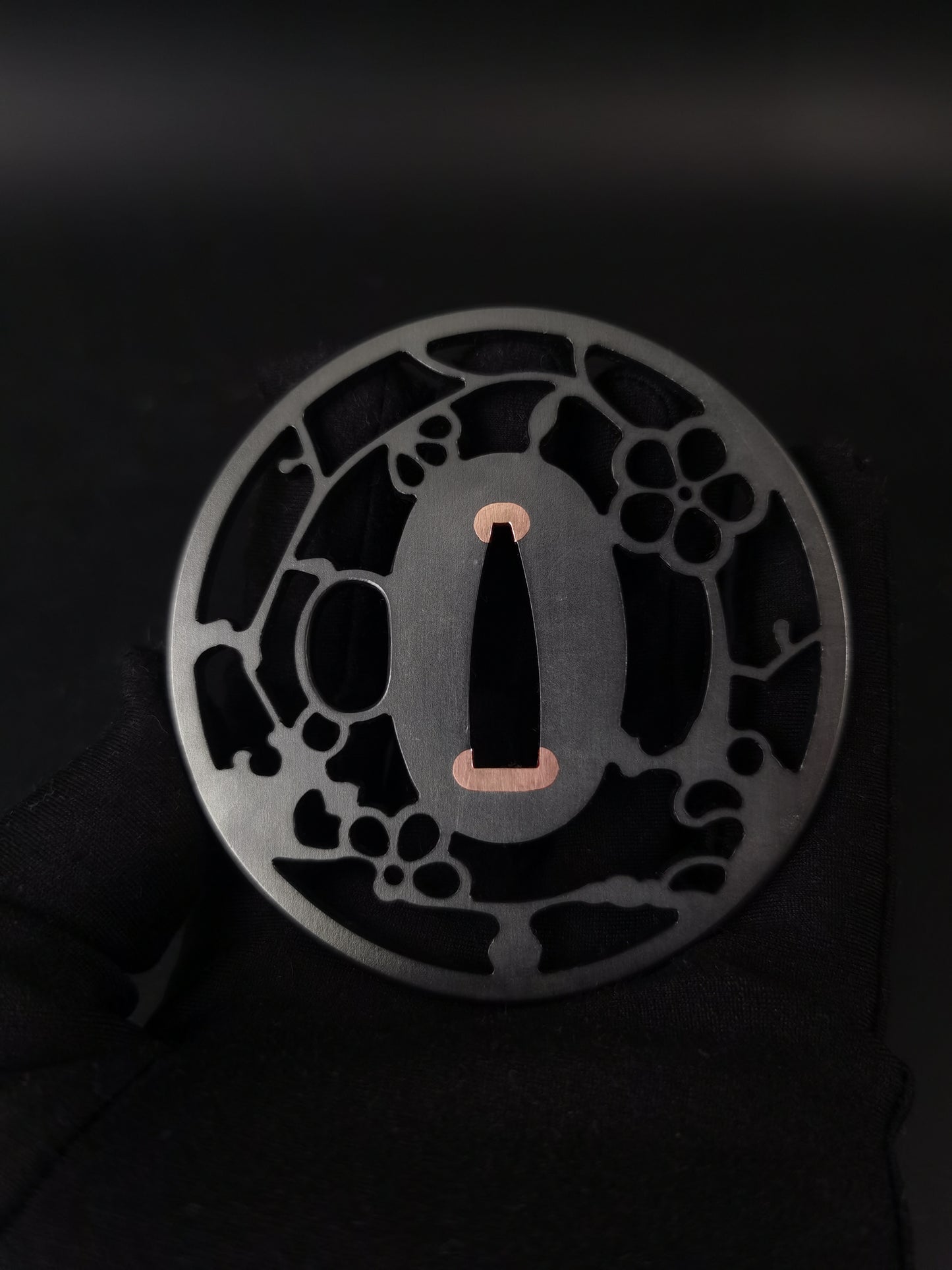 Japanese Plum Blossom Pattern Sukashi Tsuba for Katana Wakziashi, X029