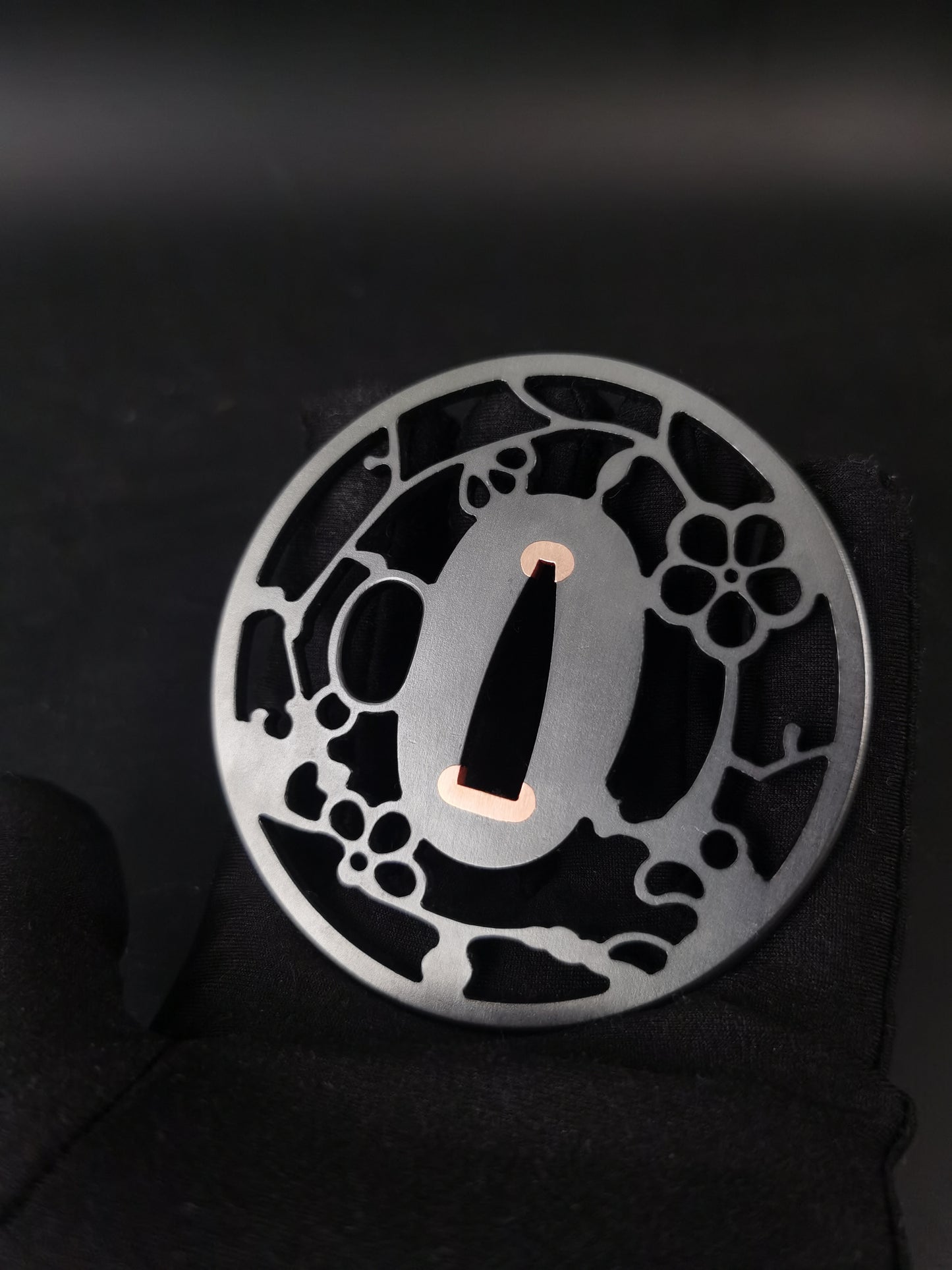 Japanese Plum Blossom Pattern Sukashi Tsuba for Katana Wakziashi, X029
