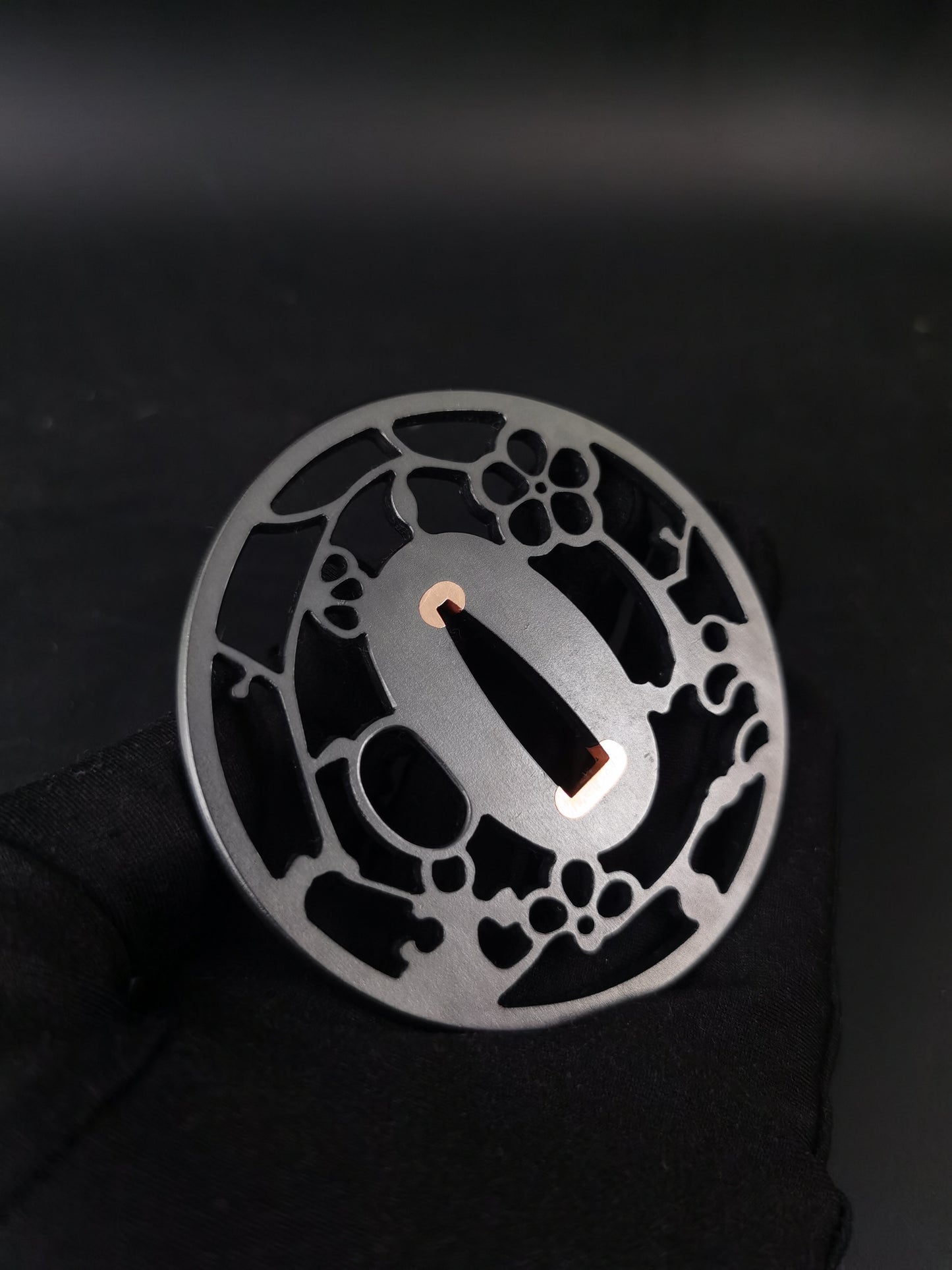 Japanese Plum Blossom Pattern Sukashi Tsuba for Katana Wakziashi, X029