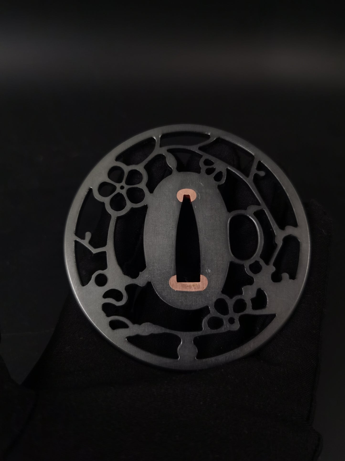 Japanese Plum Blossom Pattern Sukashi Tsuba for Katana Wakziashi, X029