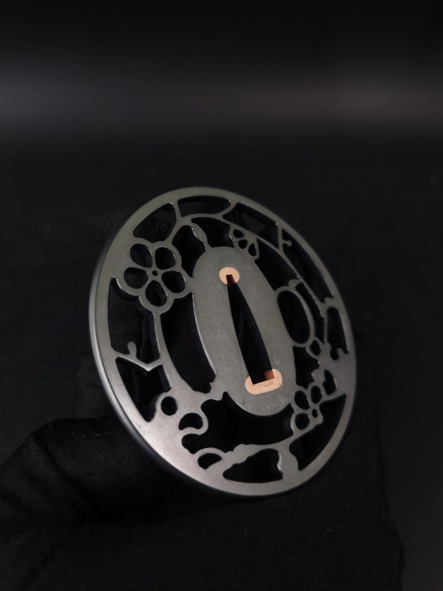 Japanese Plum Blossom Pattern Sukashi Tsuba for Katana Wakziashi, X029