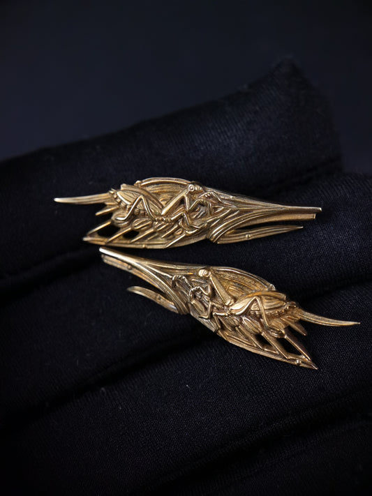 Japanese Type Wheat ear mantis Pattern Menuki for Katana wakziashi and Tanto, Y150