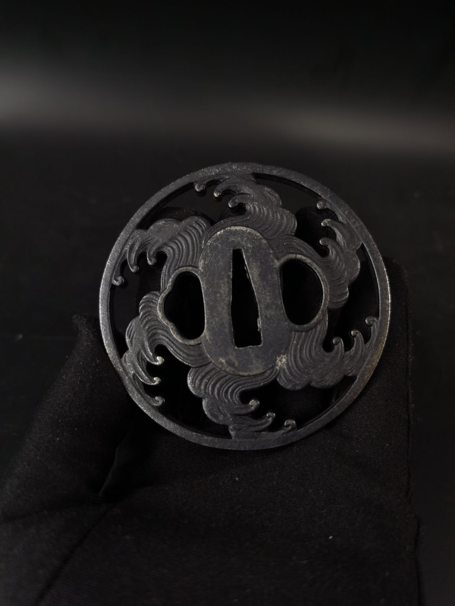 Japanese Near Morden Three Tsuba Special Offer for Katana,Tiger and Wave, A282