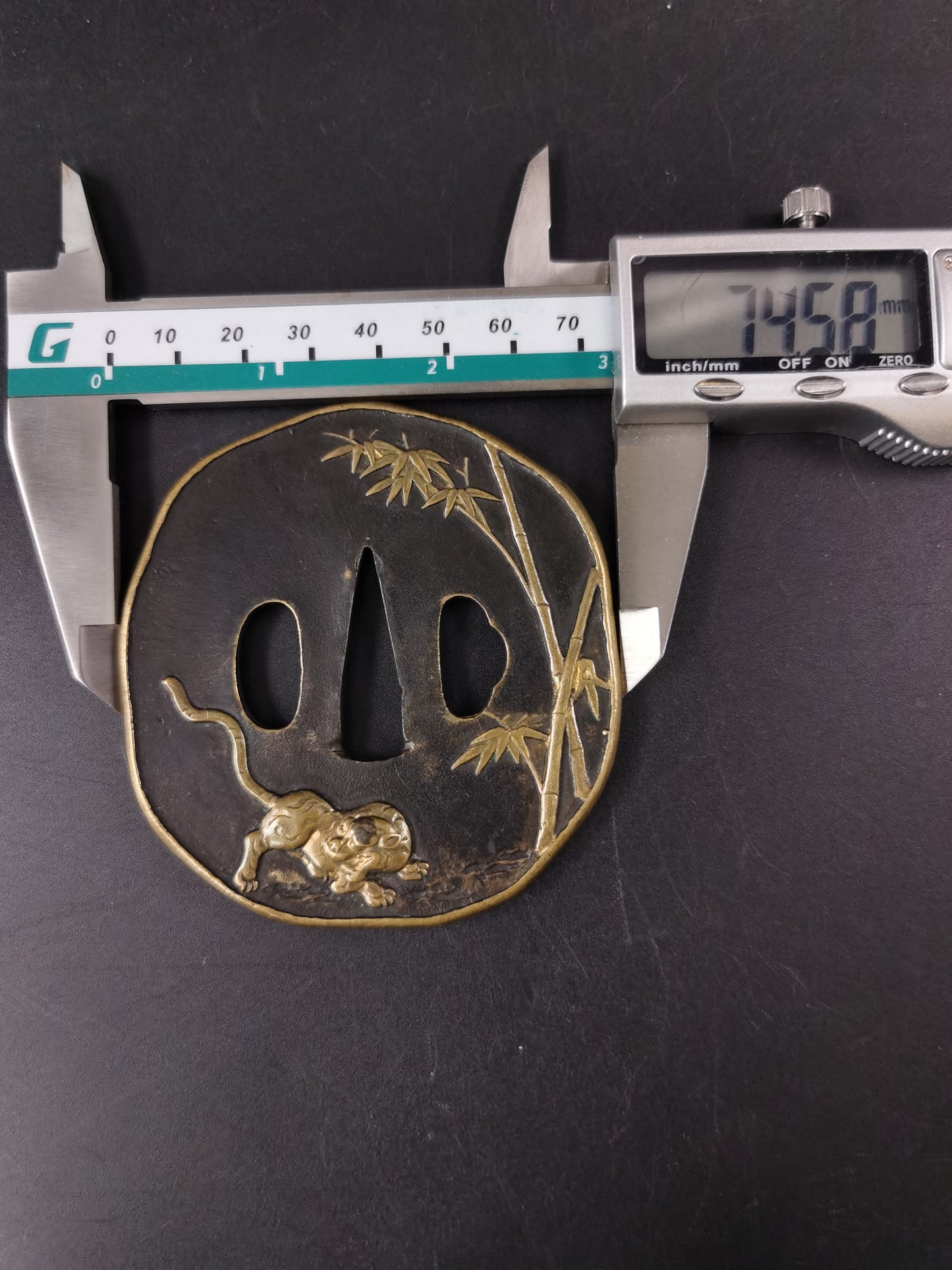 Japanese Near Morden Three Tsuba Special Offer for Katana,Tiger and Wave, A282