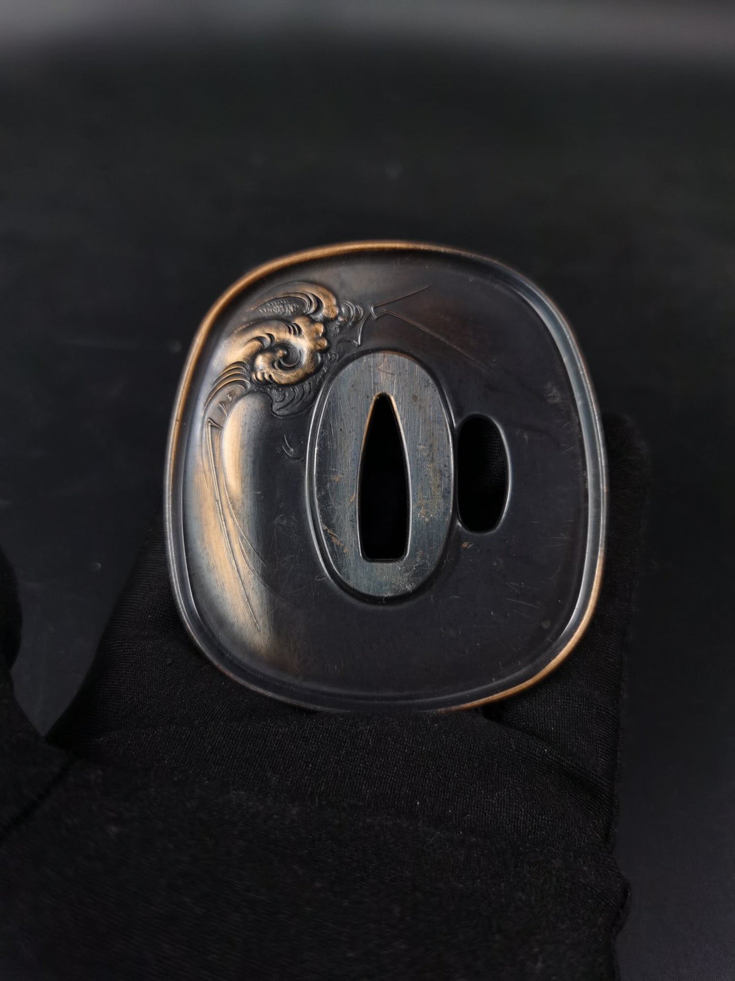 Japanese Near Morden Three Tsuba Special Offer for Katana,Tiger and Wave, A282