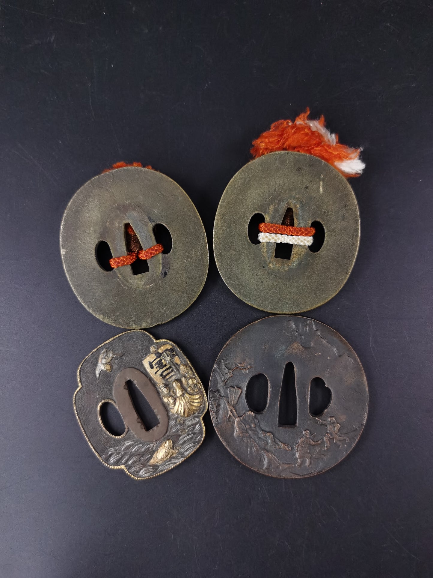 Japanese Near Morden Four Tsuba Special Offer,Treasure Boat and Landscape, A284