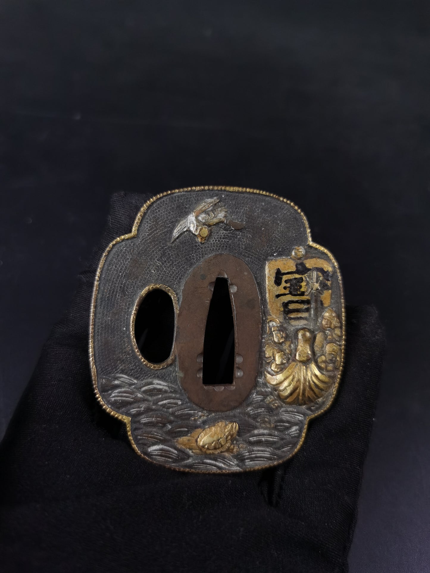 Japanese Near Morden Four Tsuba Special Offer,Treasure Boat and Landscape, A284