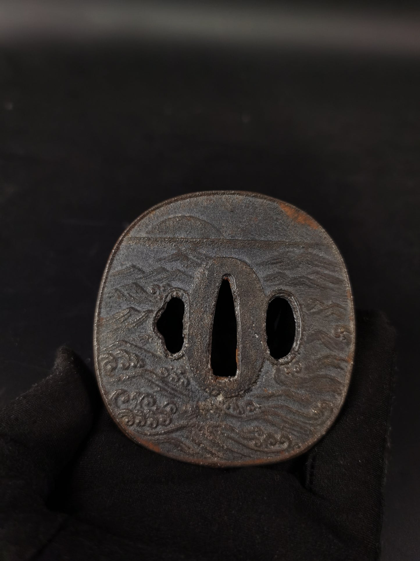 Japanese Near Morden Five Tsuba Special Offer,Chrysanthemum and water, A285
