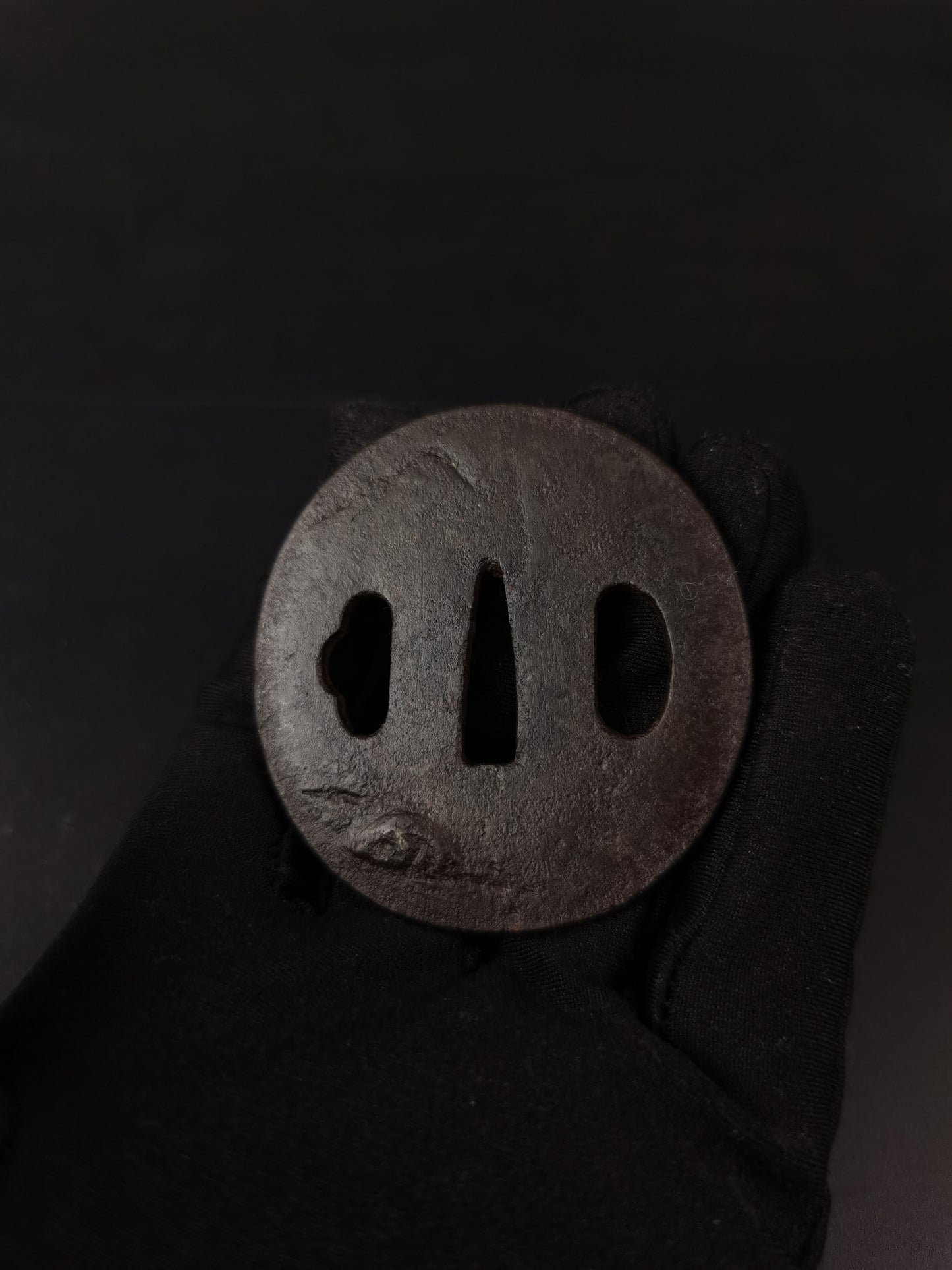 Japanese Type Pine Tree Pattern Tsuba for Wakziashi and Tanto Edo Period Antique A291