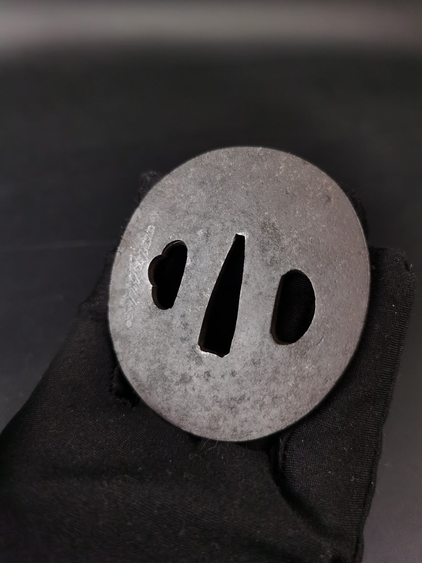 Japanese Type ovalifolium  Pattern Tsuba for Wakziashi and Tanto Edo Period Antique A292