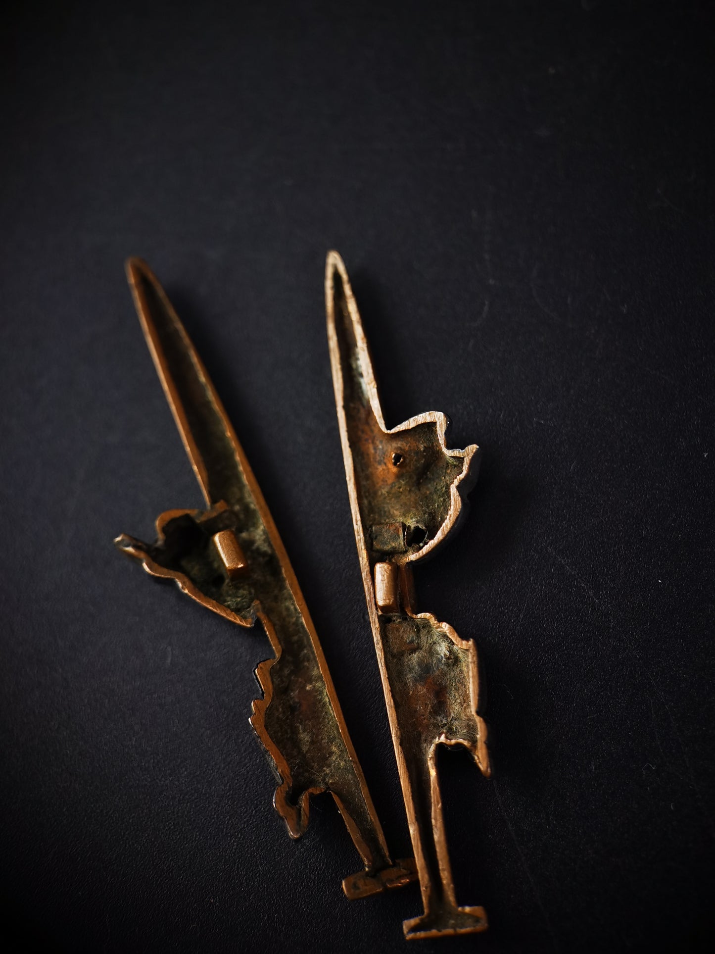 Japanese Paddle egret and fish eagle Menuki for Katana and Wakziashi Edo Period Antique C105
