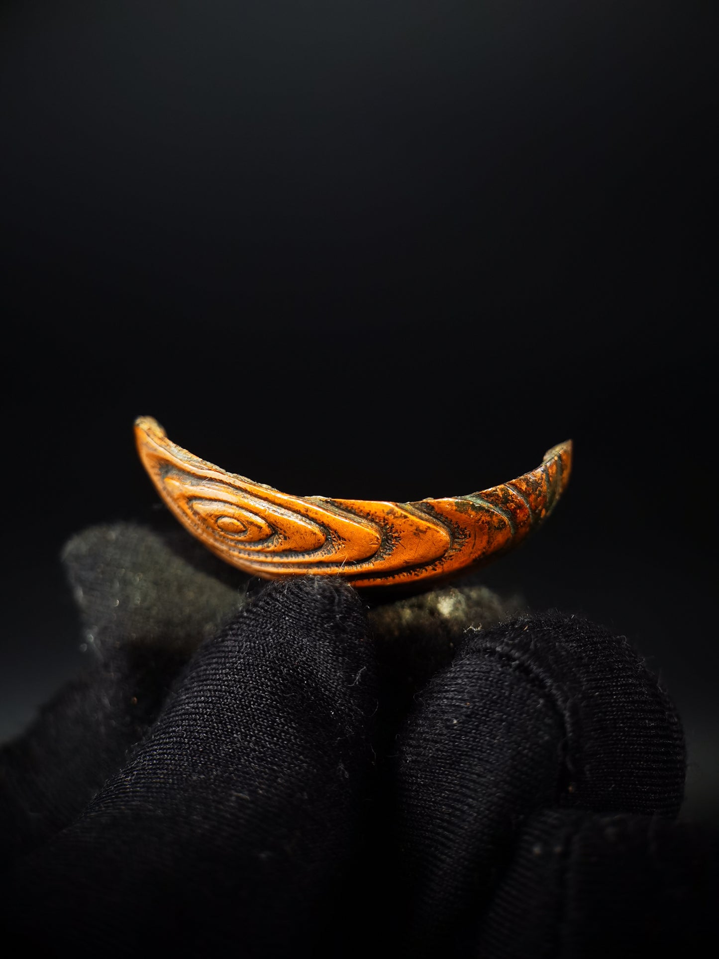 Japanese Wood Grain Pattern Kojiri for Katana Wakziashi Edo Period Antique I021
