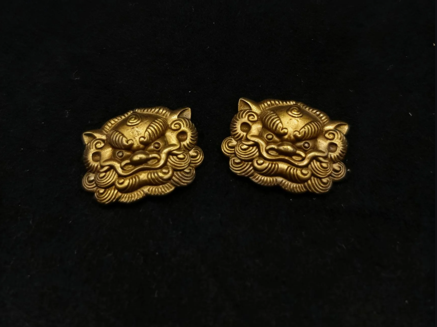 Japanese Type Lion Dog face Pattern Menuki for wakziashi and Tanto Y116