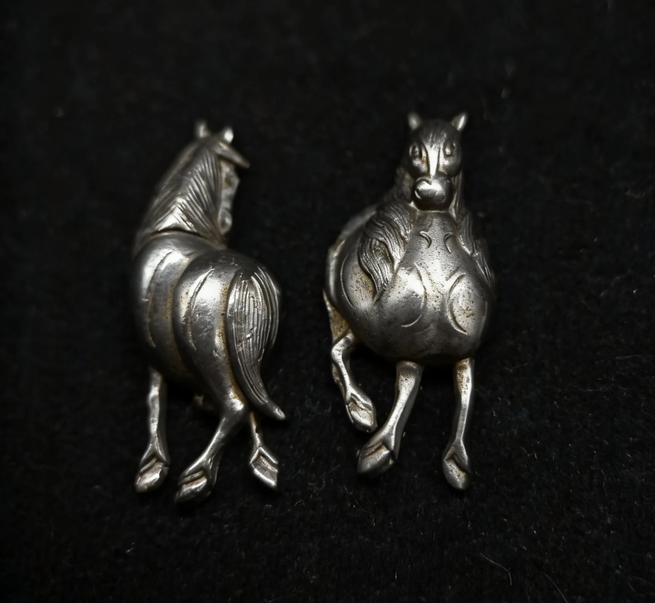 Japanese Type Tang Dynasty Steed Pattern Menuki for wakziashi and Tanto, Y128