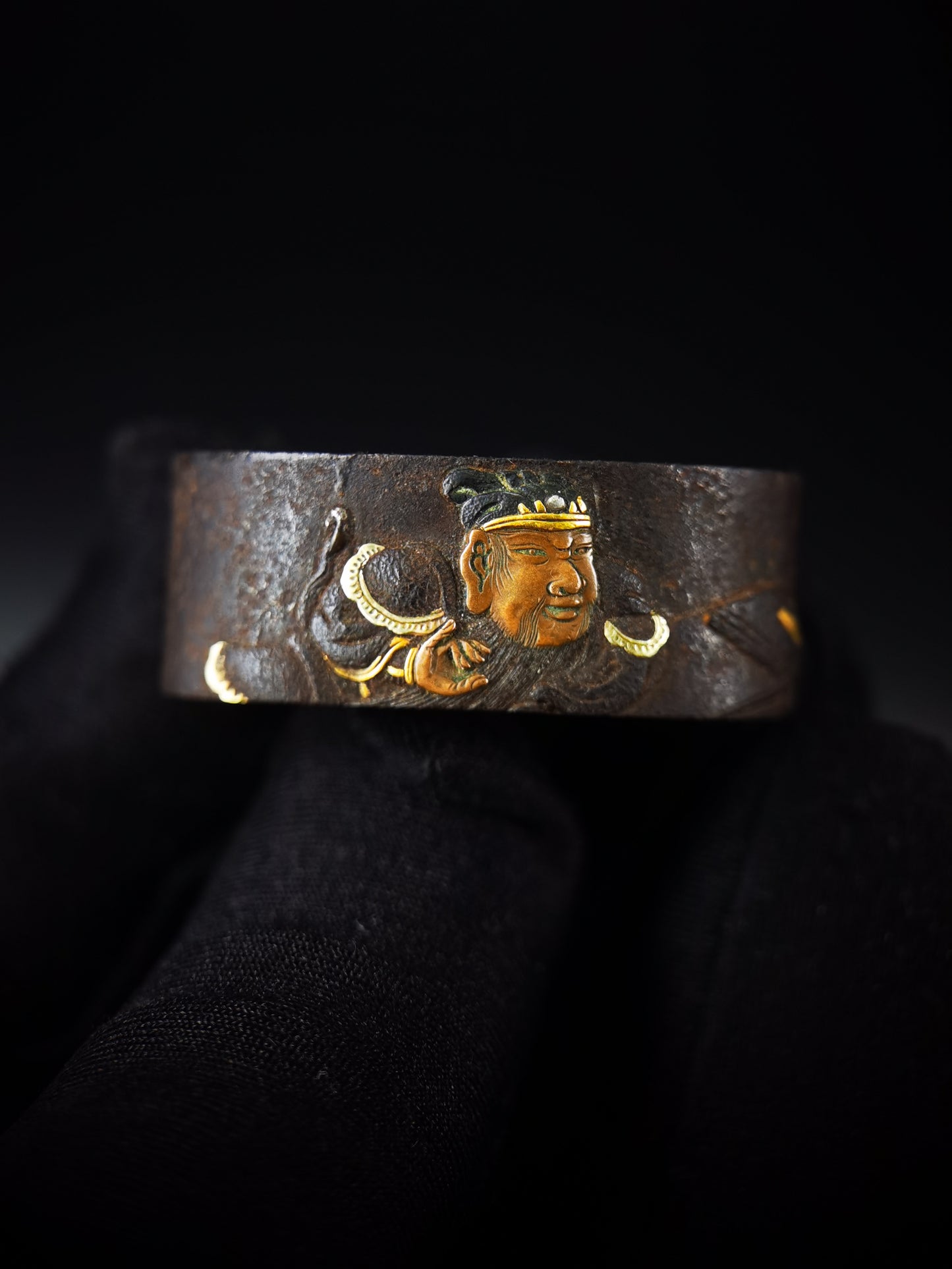 Japanese Guan Yu and Zhang Fei Fuchi & Kashira for Katana and Wakziashi Edo Period Antique B172