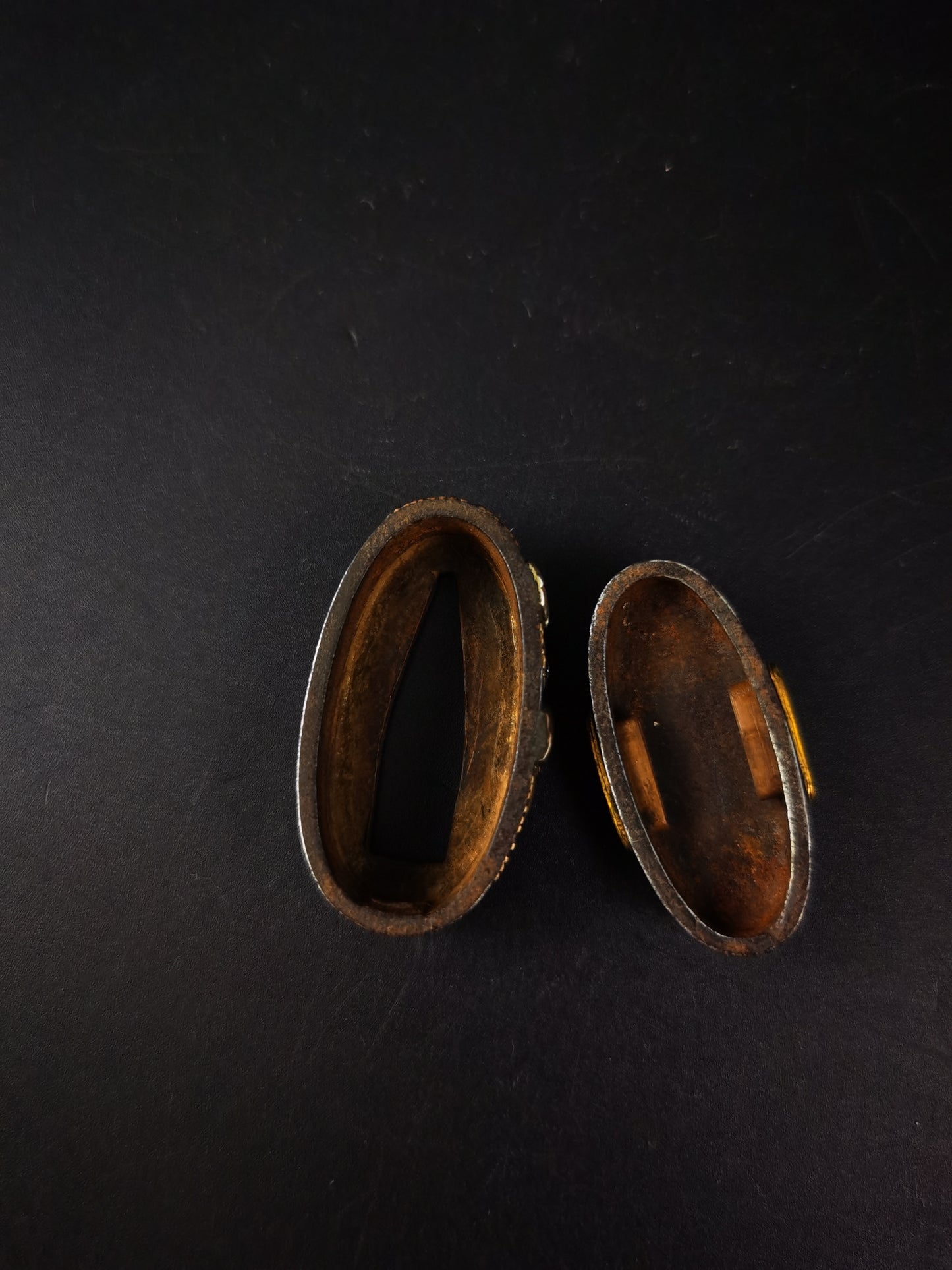 Japanese The Seven Sages of the Bamboo Grove Fuchi & Kashira for Katana and Wakziashi Edo Period Antique B173