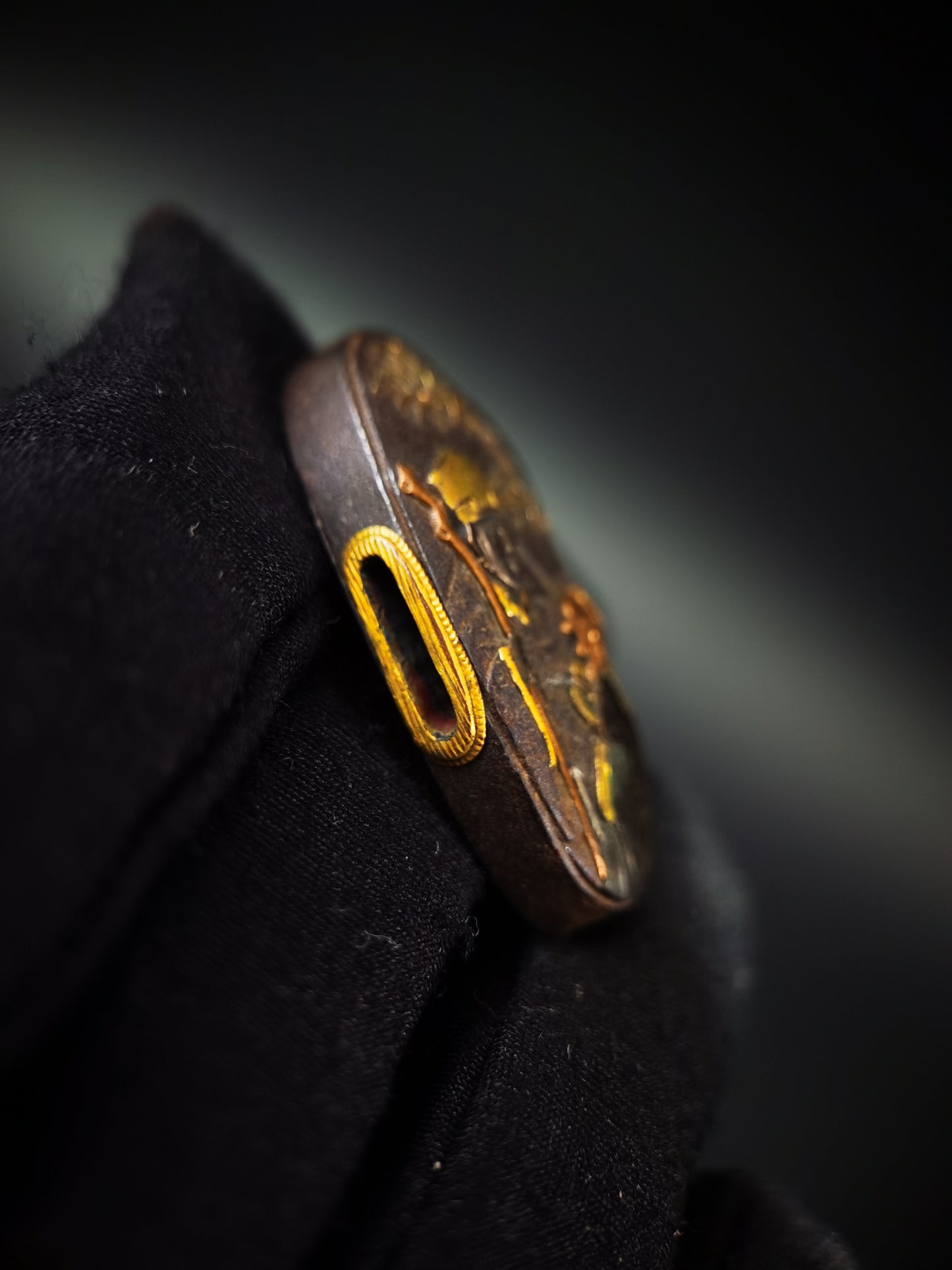 Japanese The Seven Sages of the Bamboo Grove Fuchi & Kashira for Katana and Wakziashi Edo Period Antique B173
