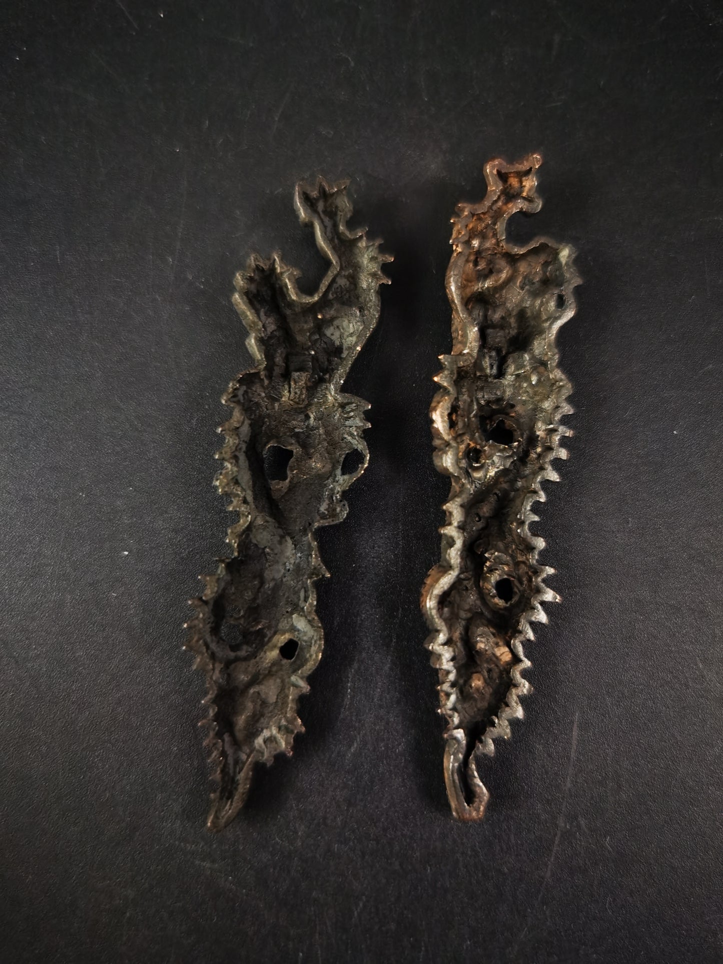 Japanese Black Dragon Menuki for Katana Wakziashi and Tanto Edo Period Antique C113