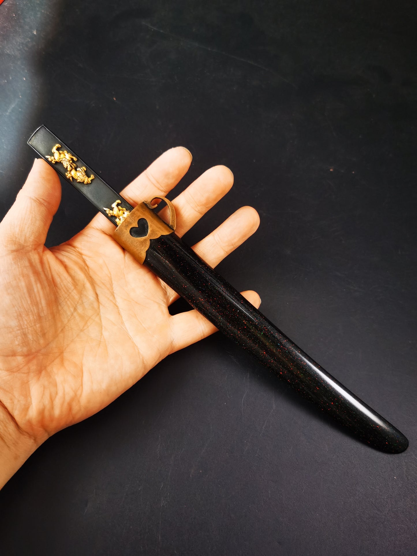 Japanese Lion Dogs Pattern Kogai with Kogatana for wakziashi and tanto Edo period antique D138