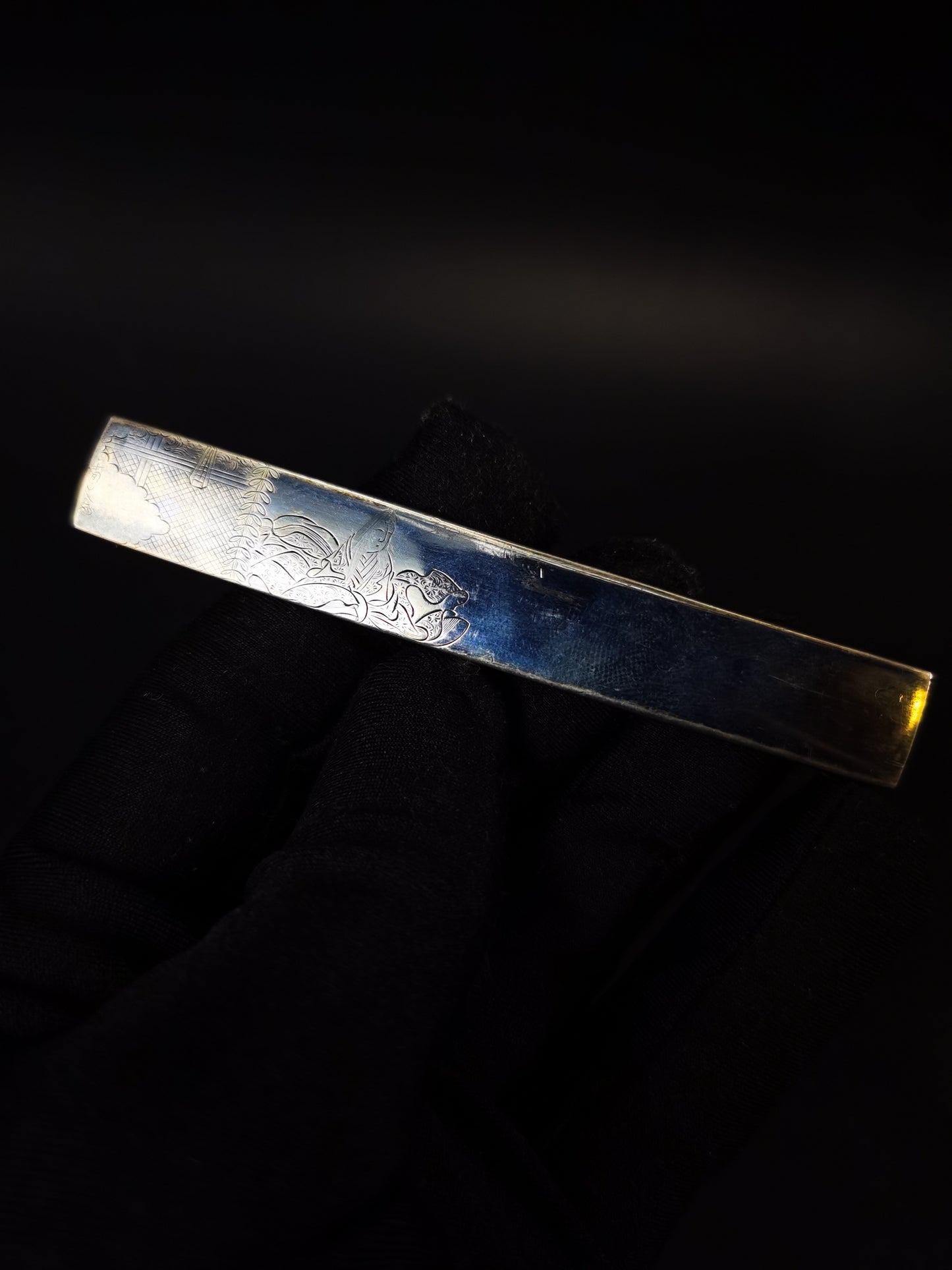 Japanese Pure Silver Six Immortal Poets Pattern Kogai with Kogatana for wakziashi and tanto Edo period antique D139