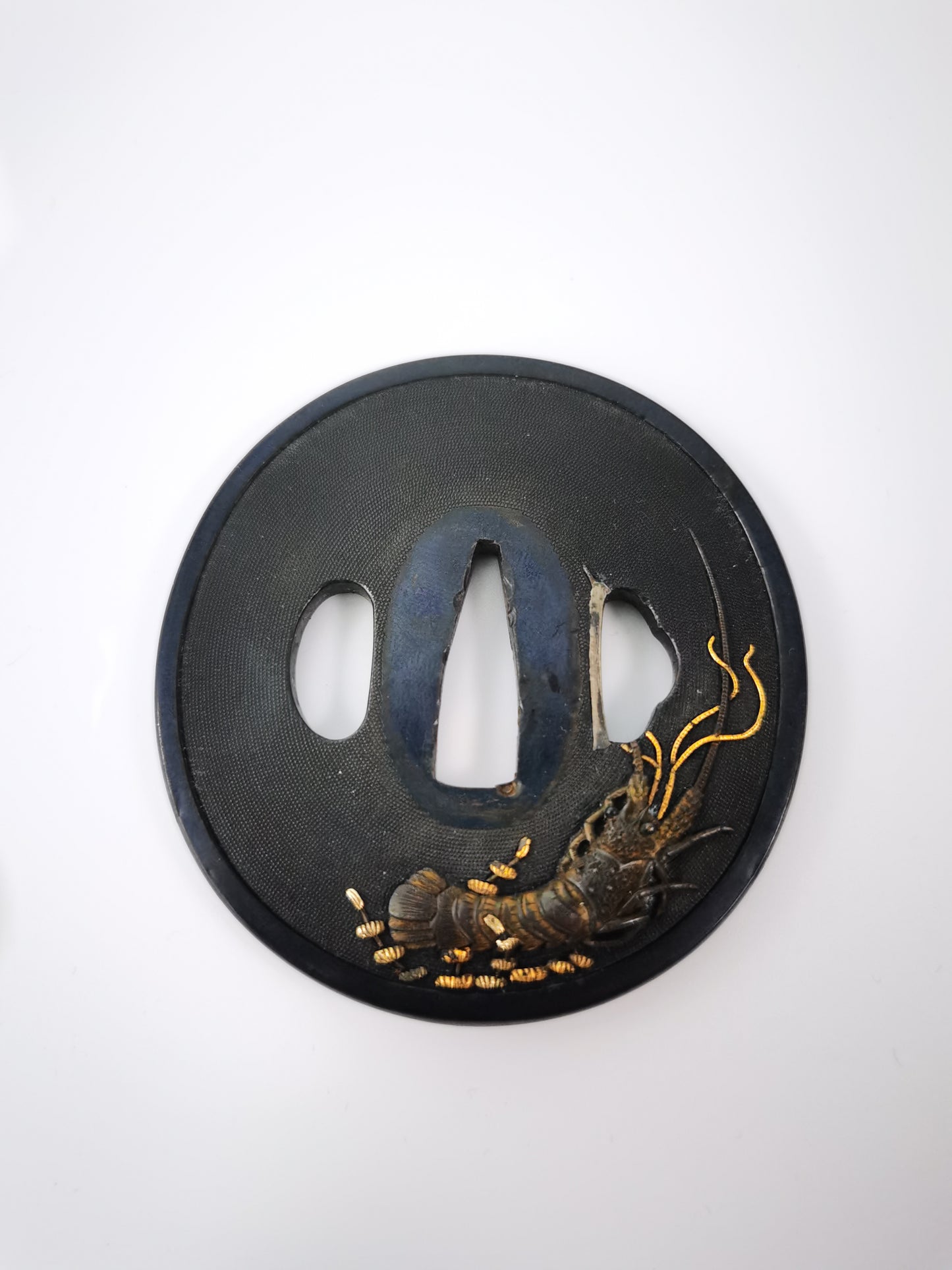 Japanese Lobster Pattern Mtching Set for Katana and Wakziashi Edo Period Antique E012