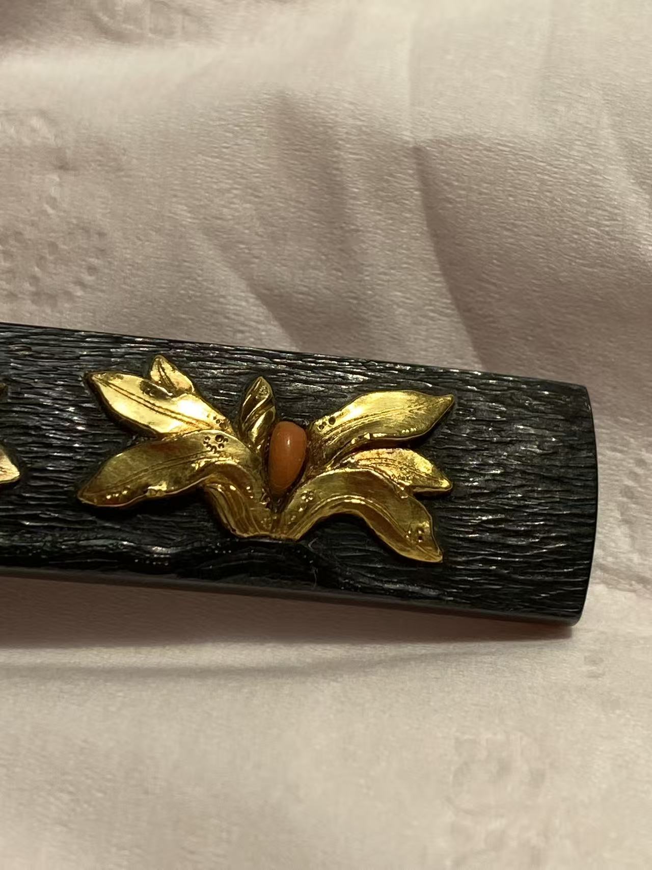 Japanese Omoto Evergreen Design Kogai for wakziashi and tanto Edo period antique D140