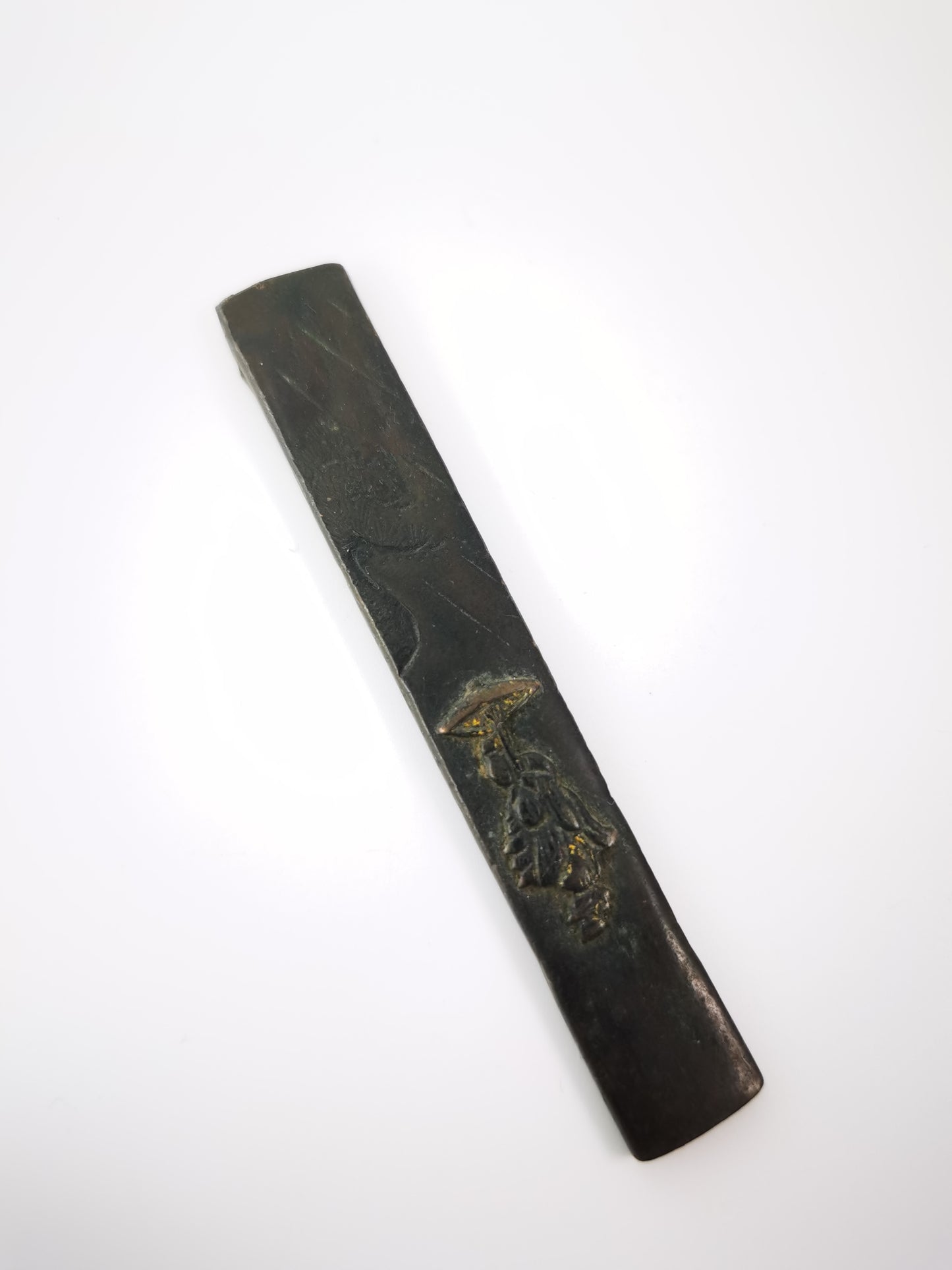 Japanese Rainy Journey Pattern Kozuka for Wakziashi Tanto Edo Period Antique D143