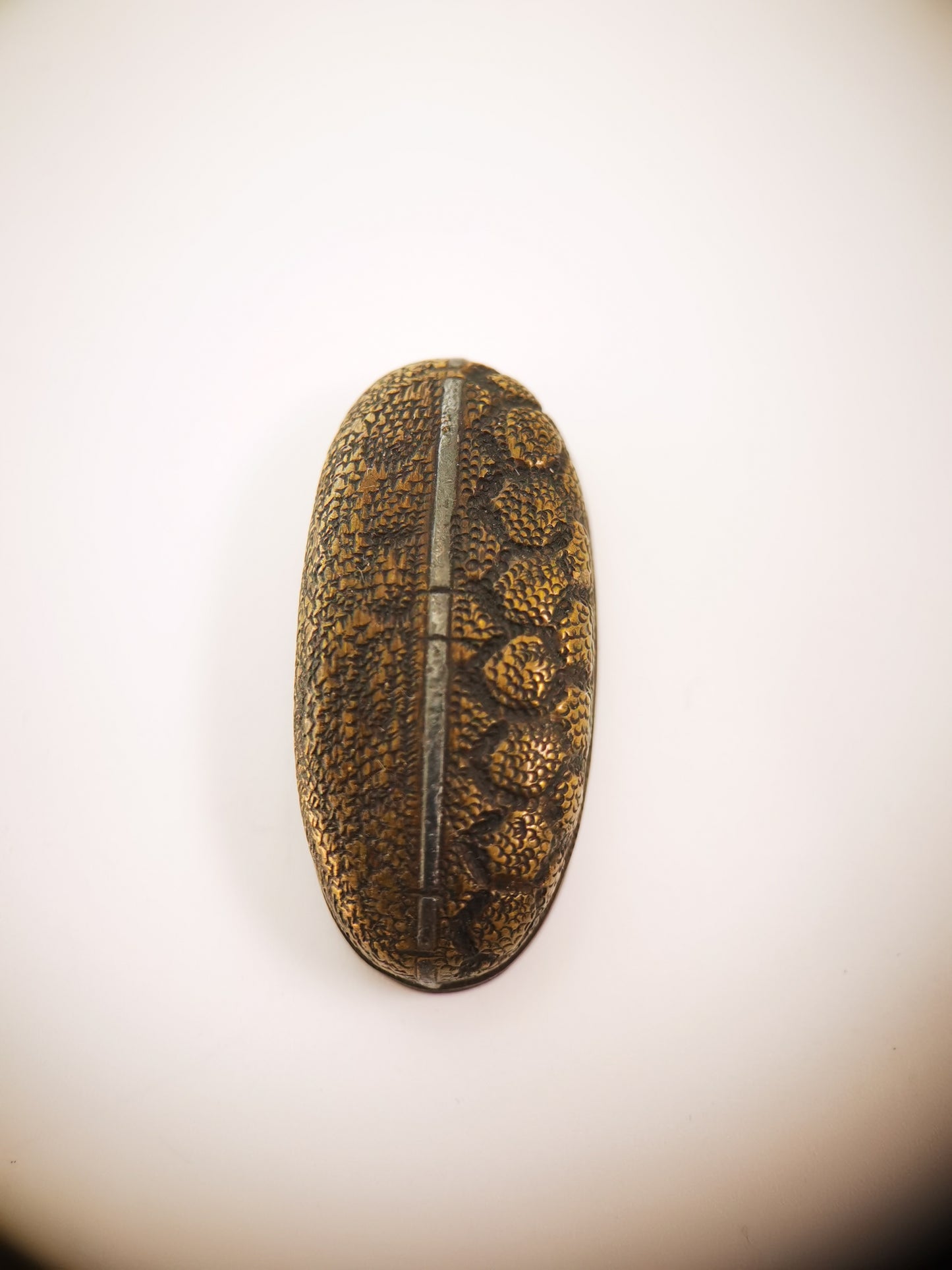 Japanese Matsushiro-zu (Pine Castle Town) Motif Kojiri for Katana Wakziashi Edo Period Antique I025