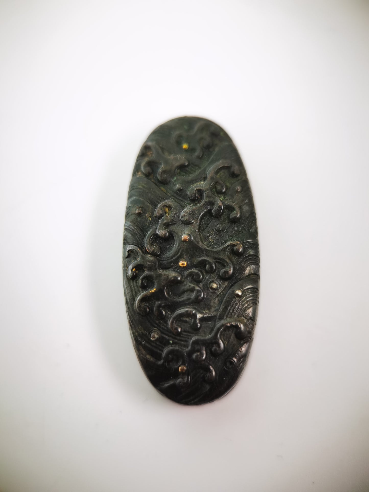 Japanese Wave Pattern Single Kashira for Katana Wakziashi Edo Period Antique G063