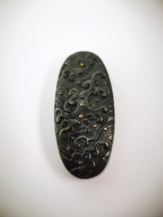 Japanese Wave Pattern Single Kashira for Katana Wakziashi Edo Period Antique G063