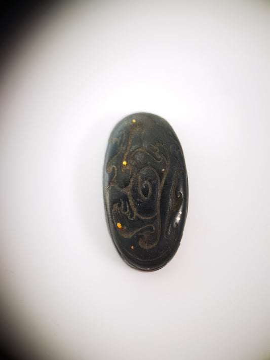 Japanese Wave Pattern Single Kashira for Katana Wakziashi Edo Period Antique G064