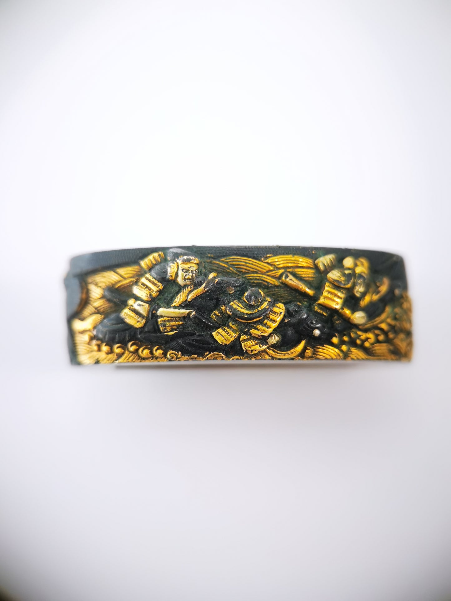 Japanese Ancient Samurai Battle Pattern Single Fuchi for Katana Wakziashi Edo Period Antique F204