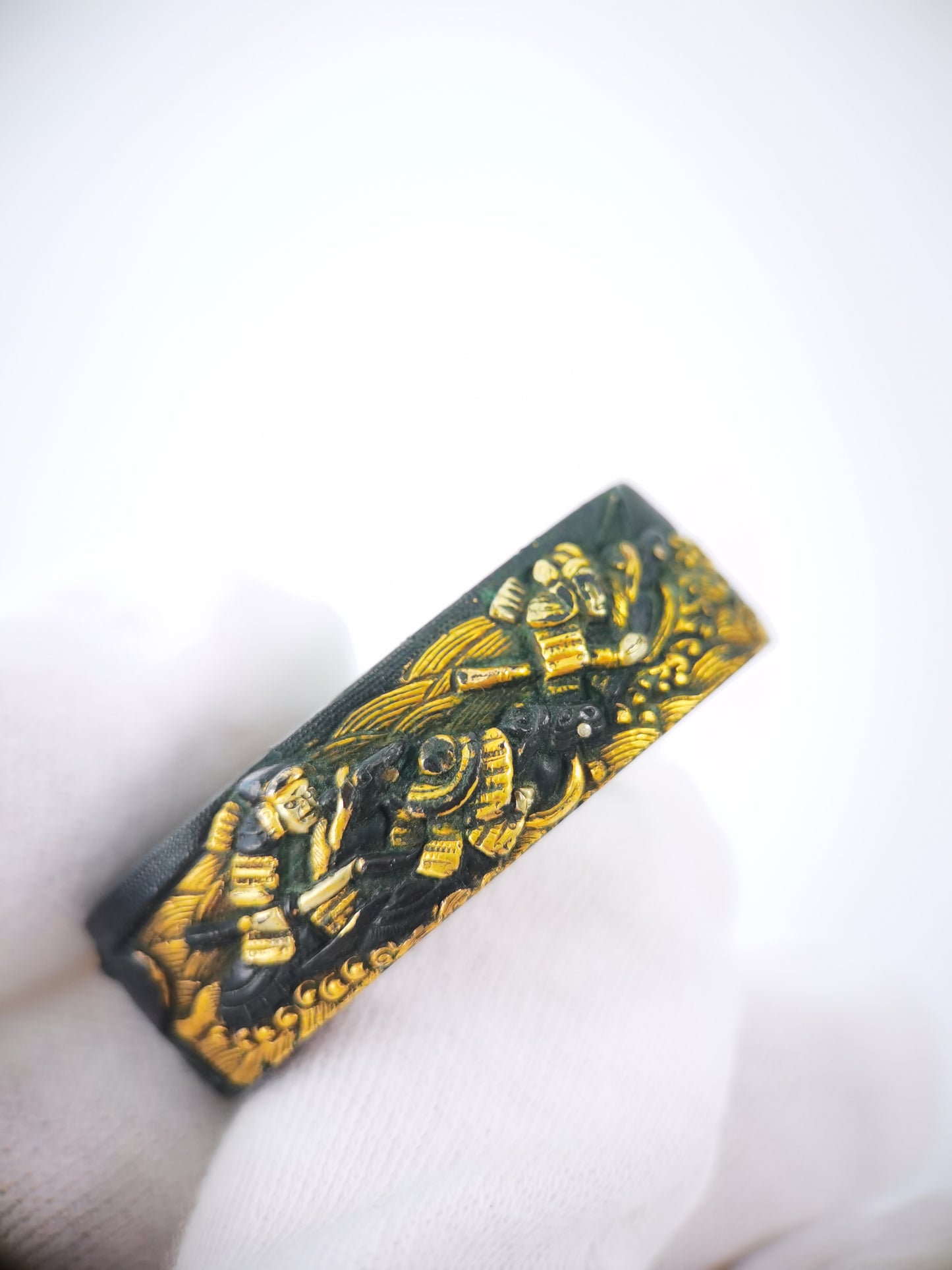 Japanese Ancient Samurai Battle Pattern Single Fuchi for Katana Wakziashi Edo Period Antique F204
