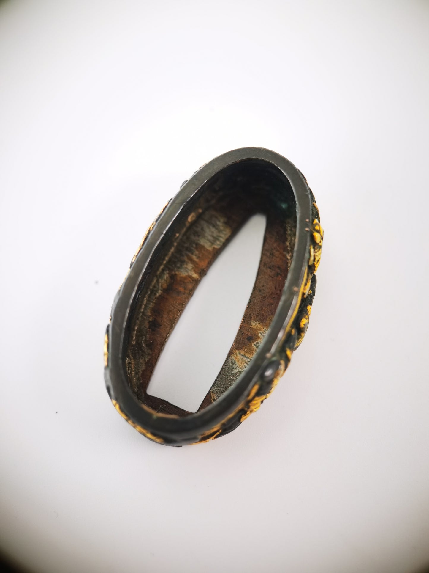 Japanese Ancient Samurai Battle Pattern Single Fuchi for Katana Wakziashi Edo Period Antique F204